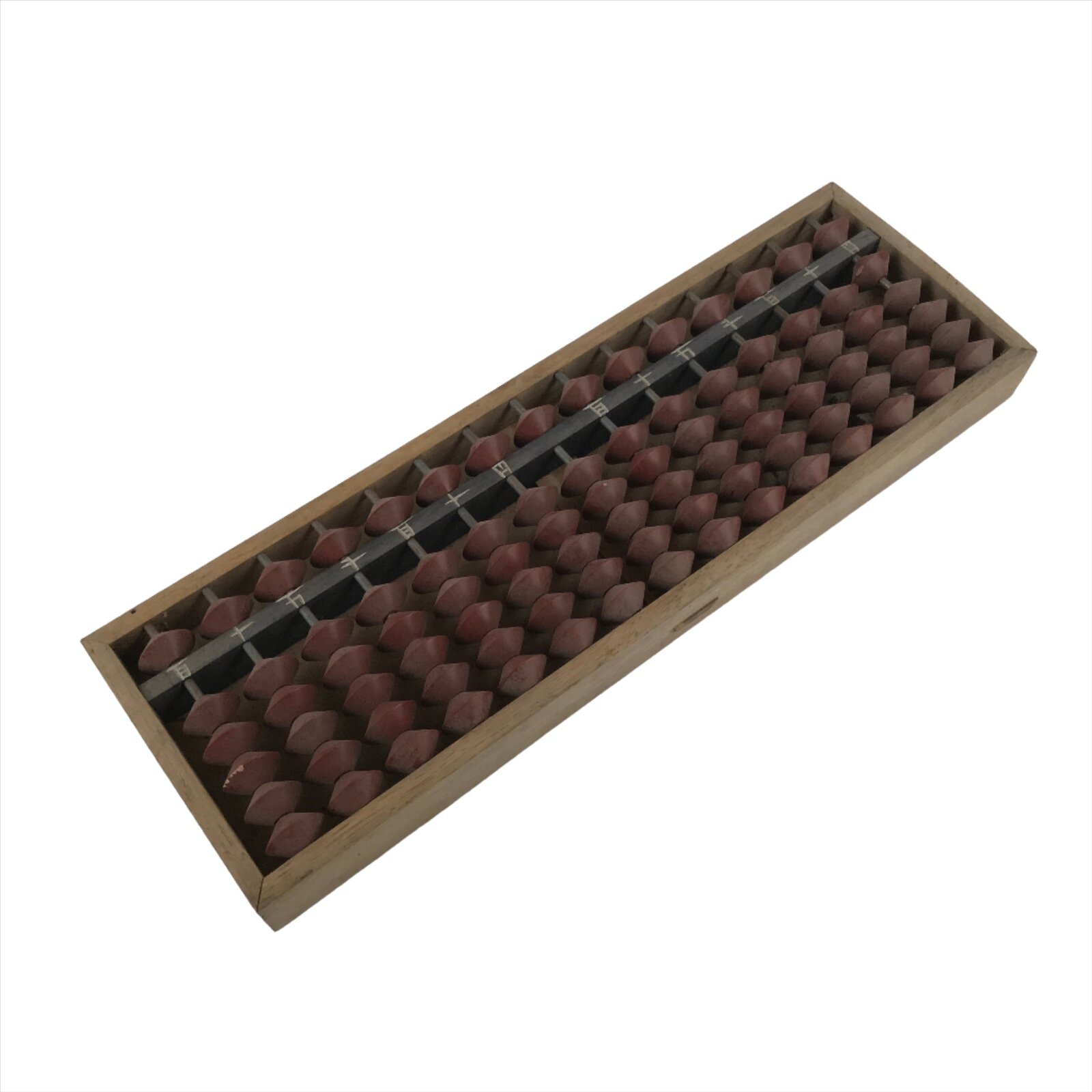 Japanese Wooden Abacus Soroban Math Calculating Tool Vtg 1/5 Beads 15 Rows ST59