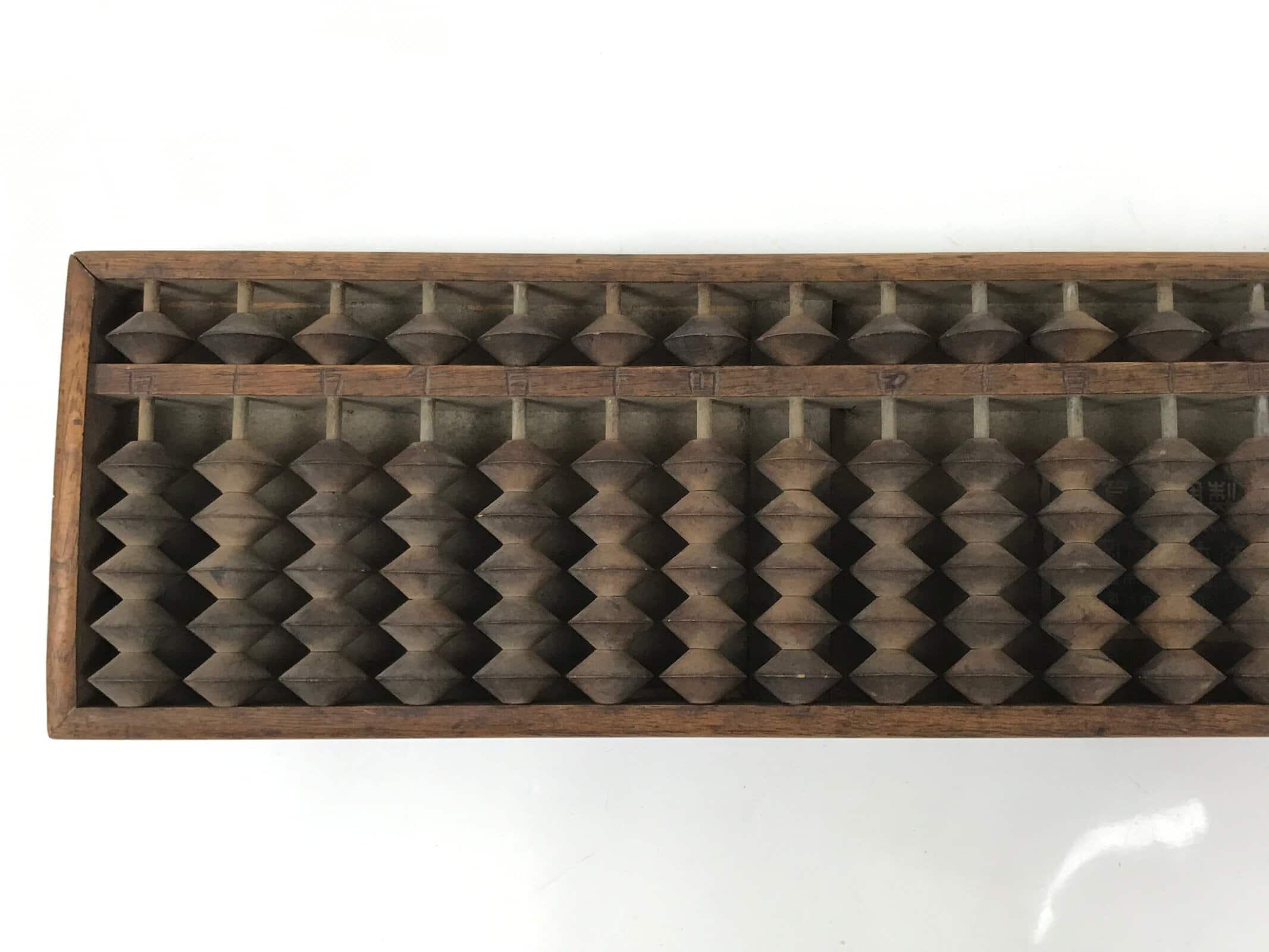 Japanese Wooden Abacus Soroban Math Calculating Tool Vtg 1/5 Beads 15 Rows ST67