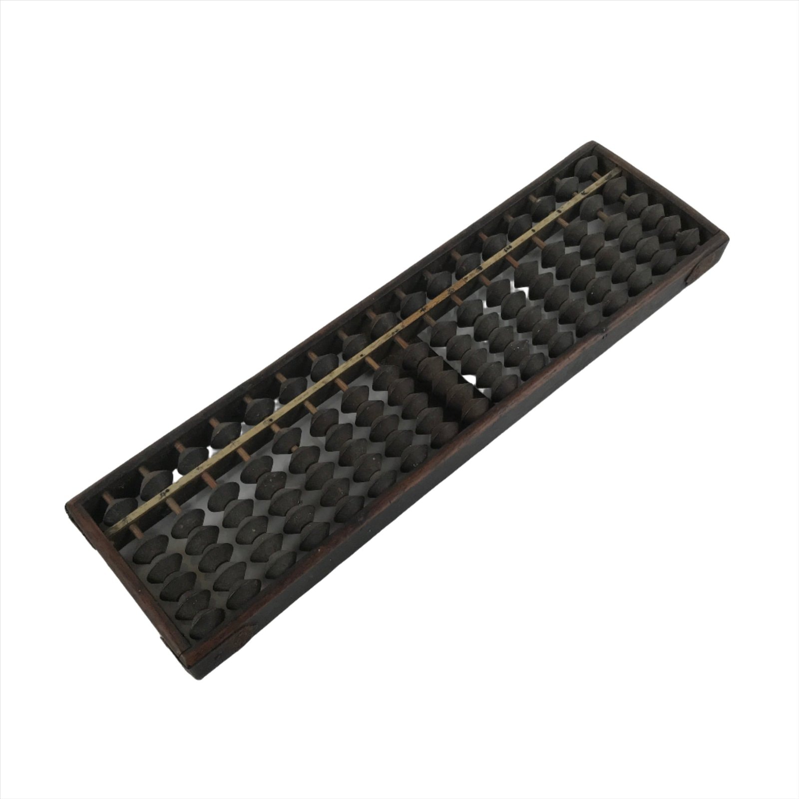 Japanese Wooden Abacus Soroban Math Calculating Tool Vtg 1/5 Beads 17 Rows ST58