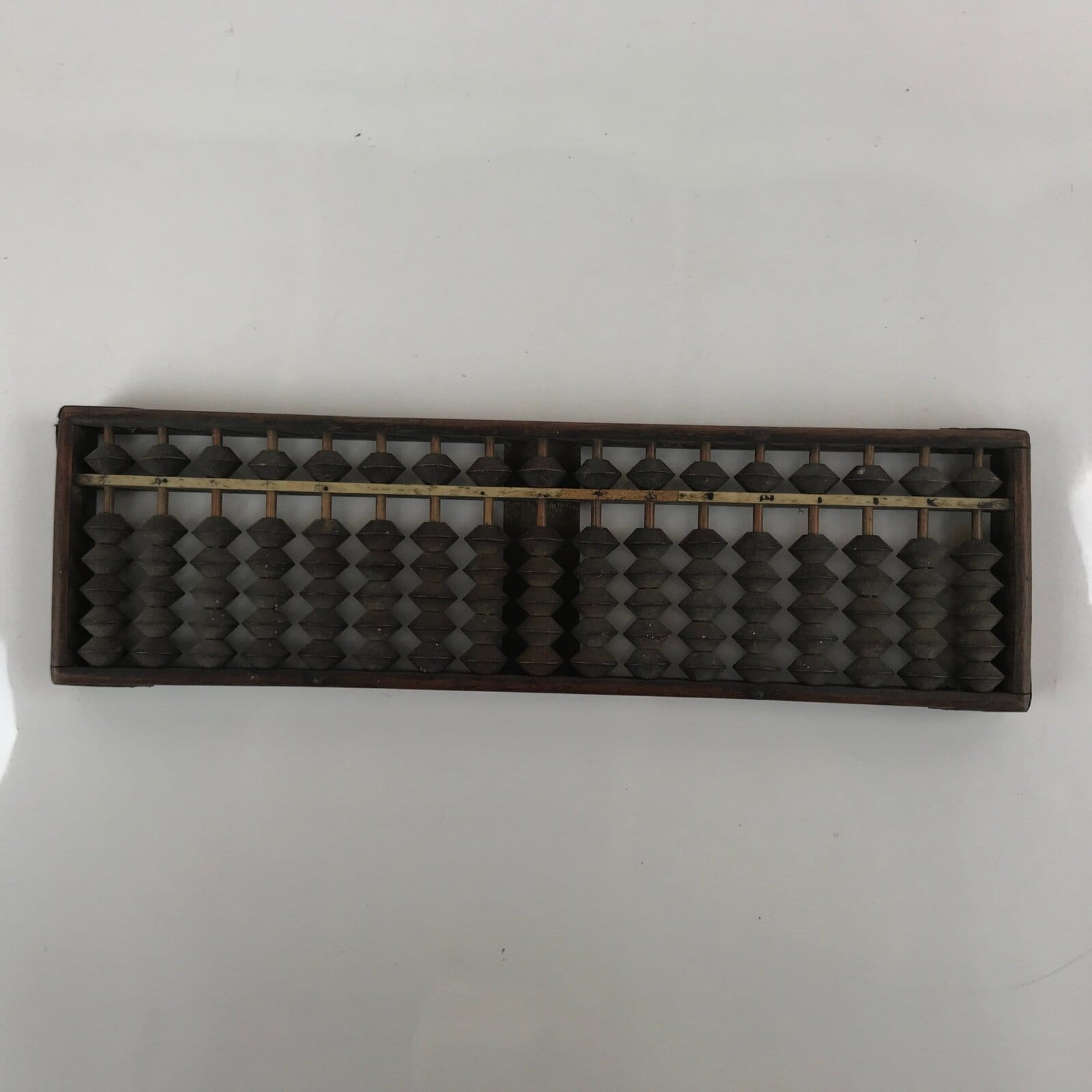 Japanese Wooden Abacus Soroban Math Calculating Tool Vtg 1/5 Beads 17 Rows ST58
