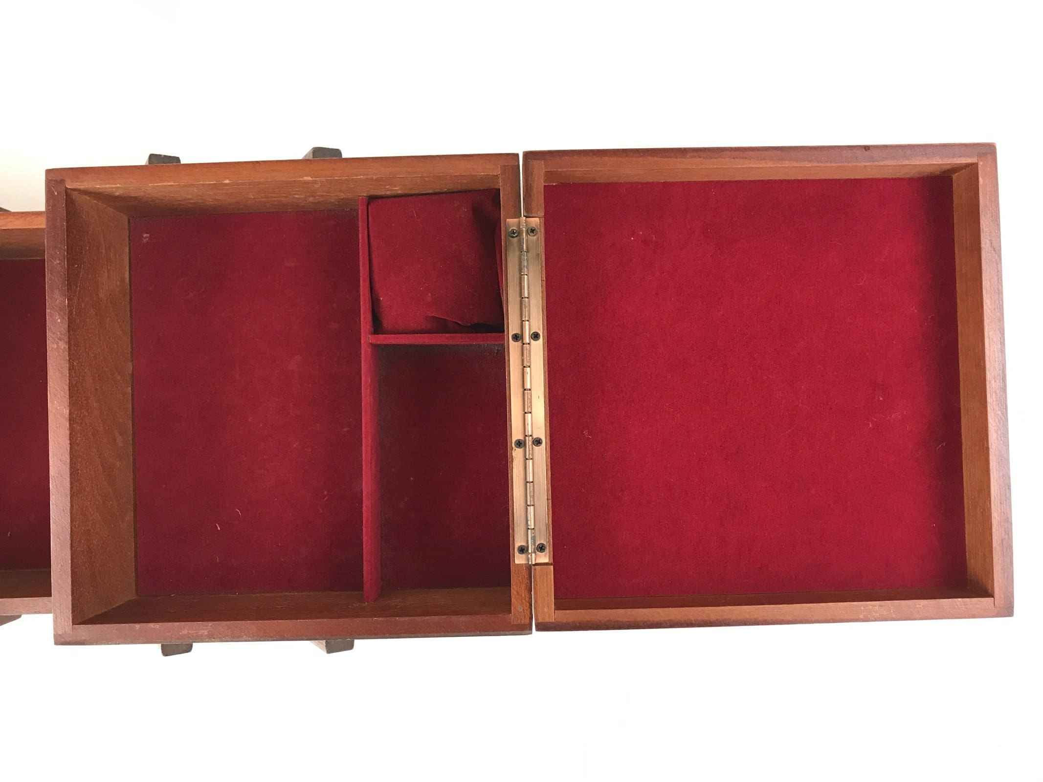 Japanese Wooden Accordion Sewing Box Vtg Haribako Storage Chest Brown T355