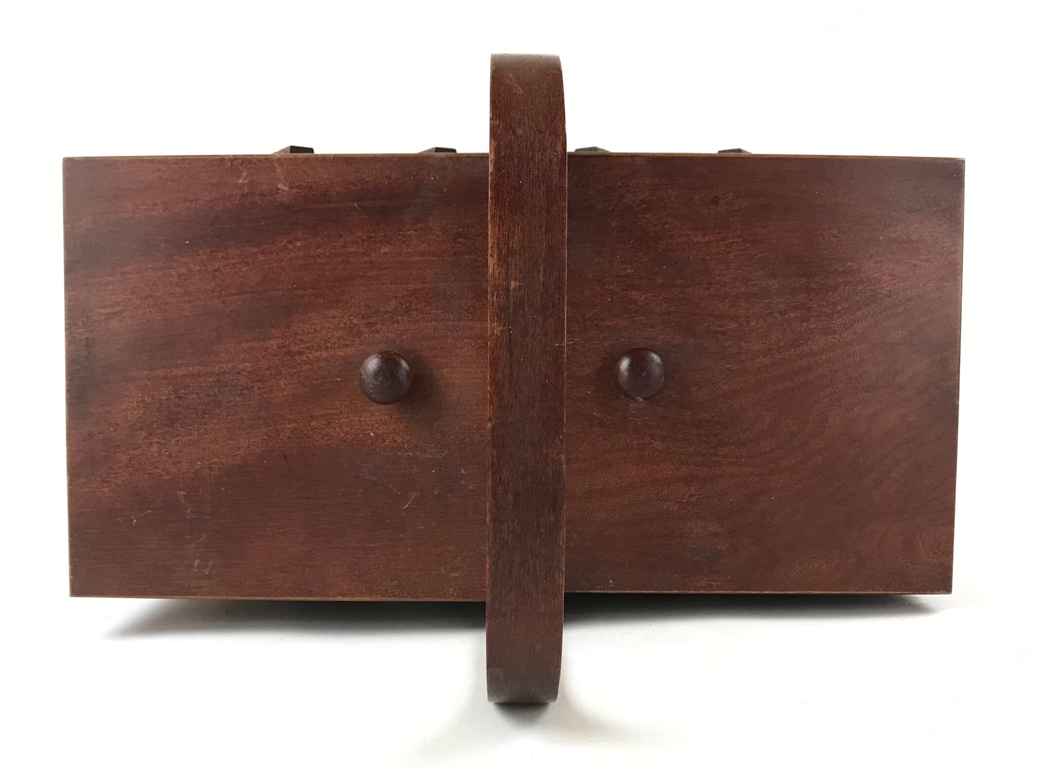 Japanese Wooden Accordion Sewing Box Vtg Haribako Storage Chest Brown T355