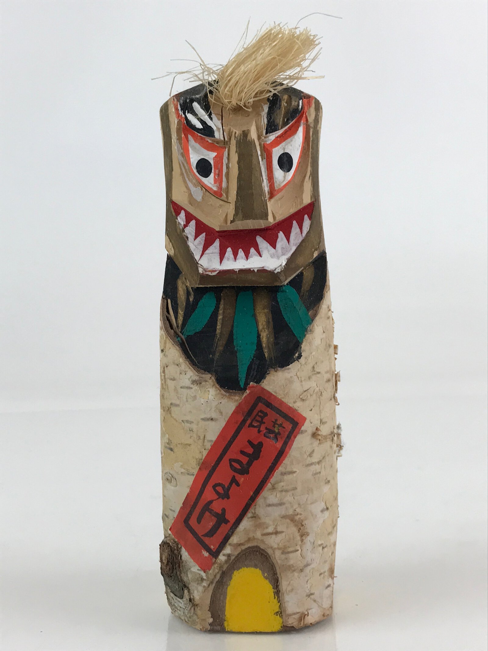 Japanese Wooden Amulet Doll Vtg Figurine Traditional Craft Toy Kokeshi KF613