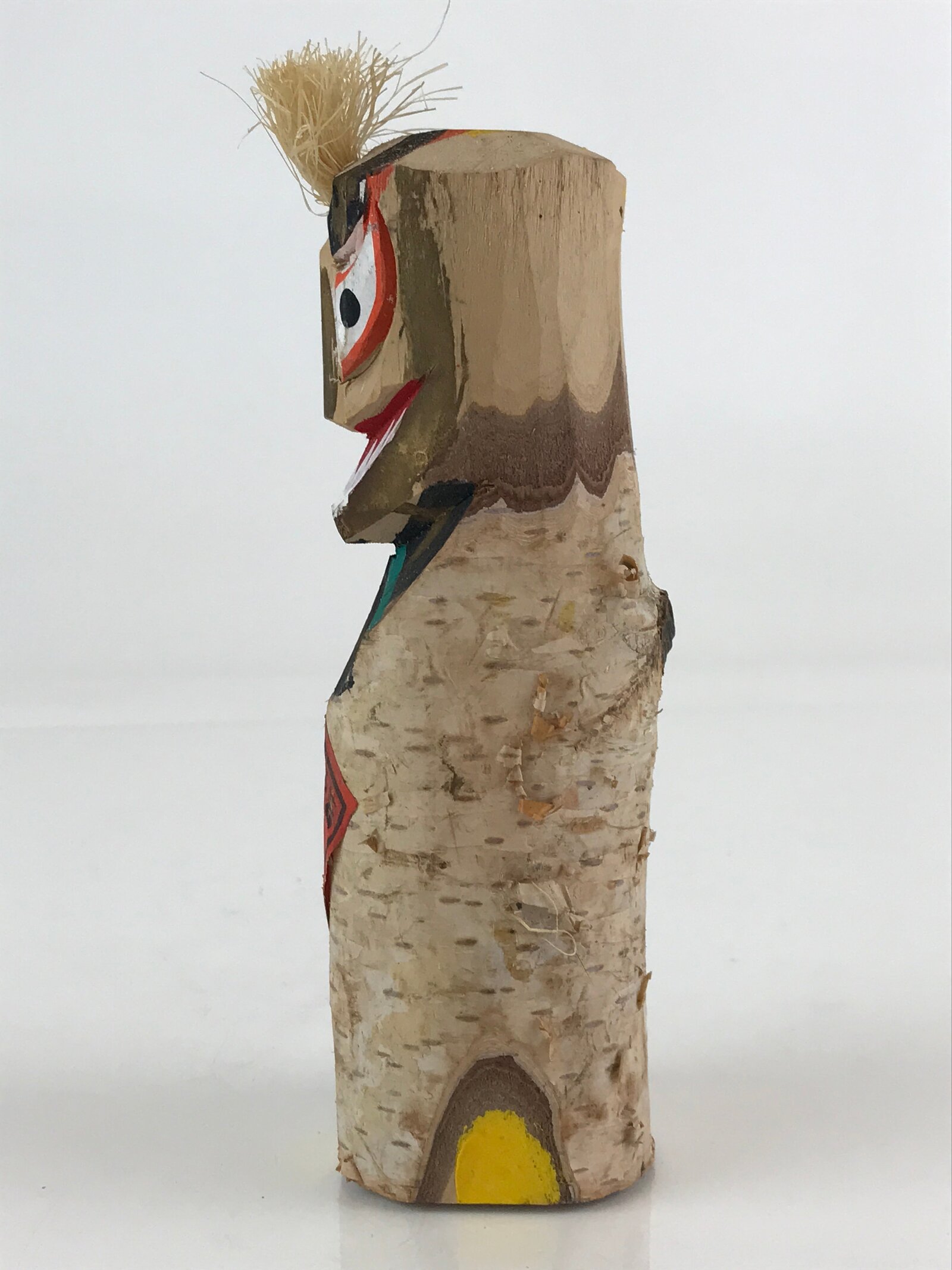 Japanese Wooden Amulet Doll Vtg Figurine Traditional Craft Toy Kokeshi KF613