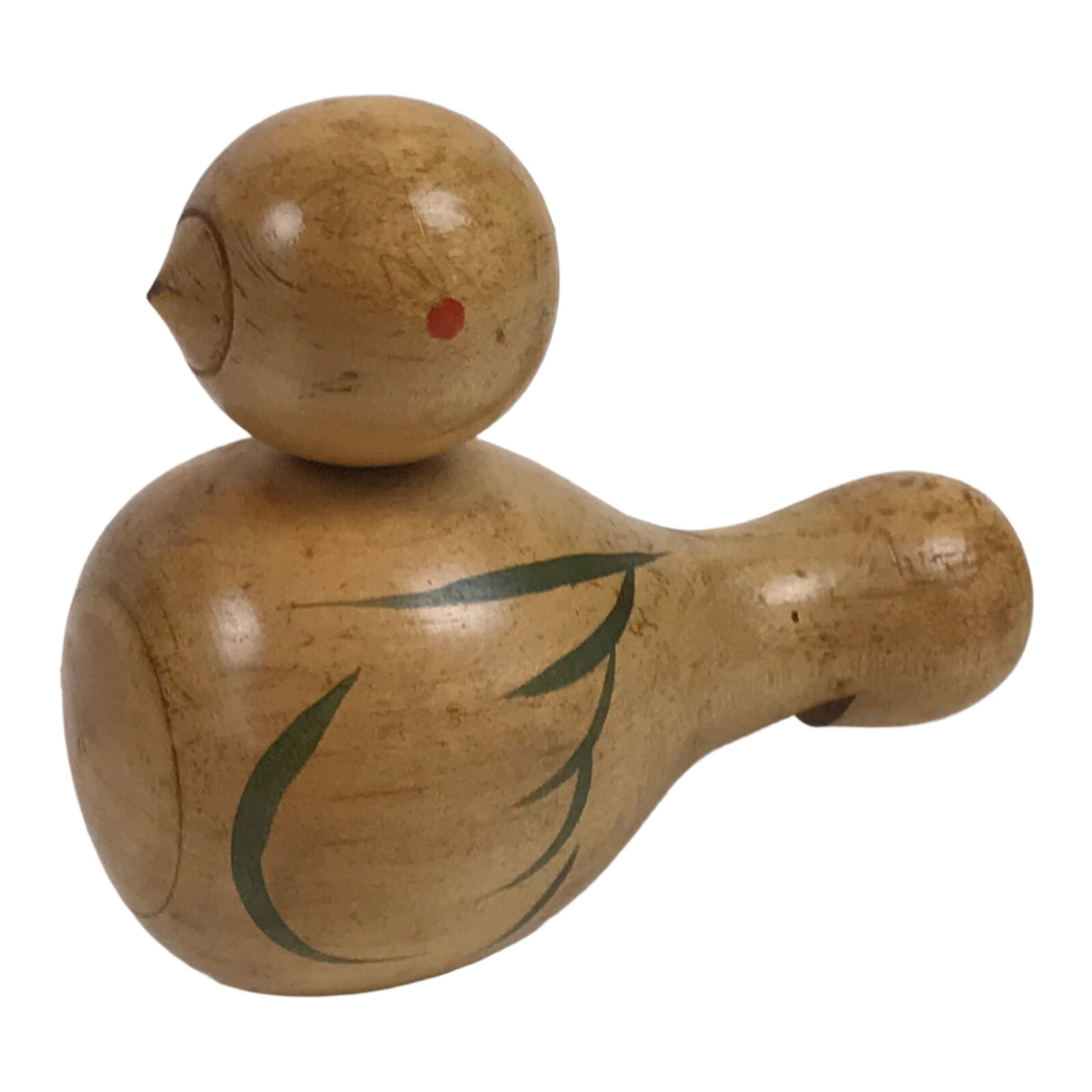 Japanese Wooden Bird Whistle Vtg Dove Pigeon Hato Musical Instrument Brown KF734