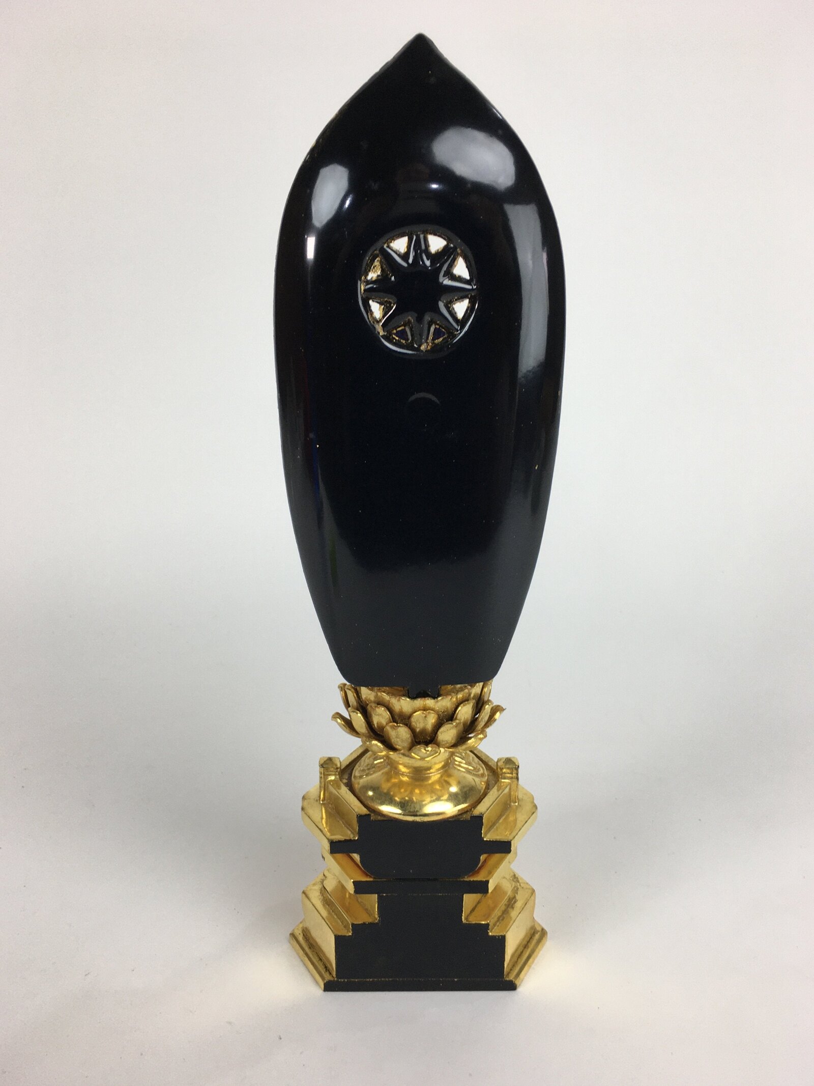 Japanese Wooden Buddhist Altar Statue Vtg Nyorai Shaka Amida Gold Lacquer BD639