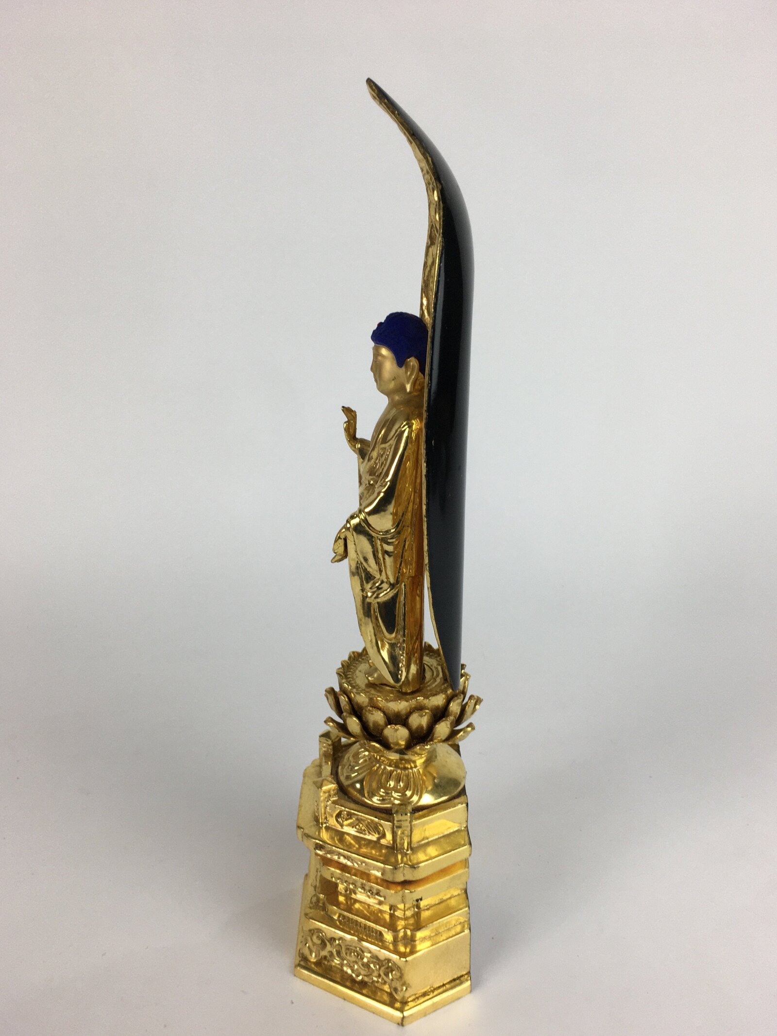 Japanese Wooden Buddhist Altar Statue Vtg Nyorai Shaka Amida Gold Lacquer BD639