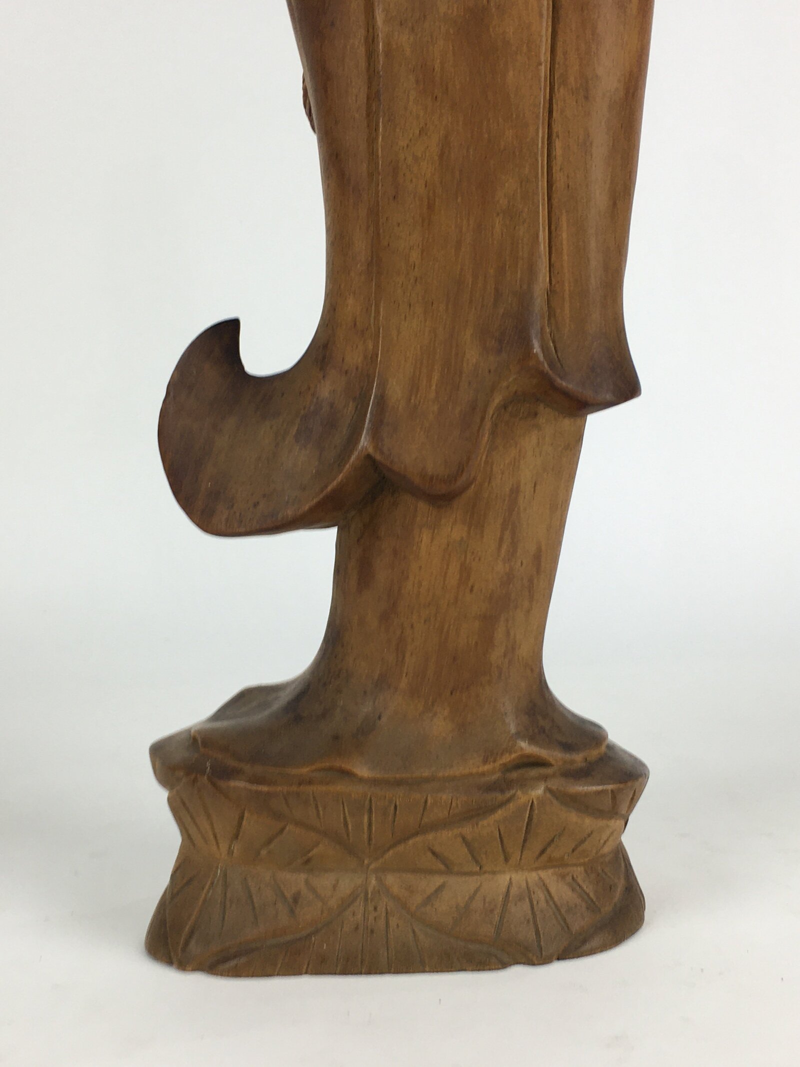 Japanese Wooden Buddhist Art Kannon Bosatsu Statue Vtg Mokuzo BD802