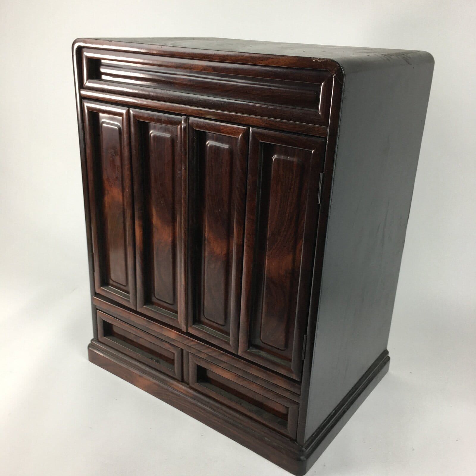 Japanese Wooden Buddhist altar Vtg Butsudan Wood Cabinet Brown T243