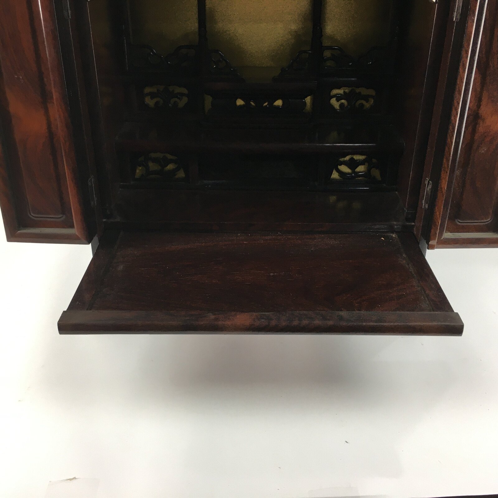 Japanese Wooden Buddhist altar Vtg Butsudan Wood Cabinet Brown T243