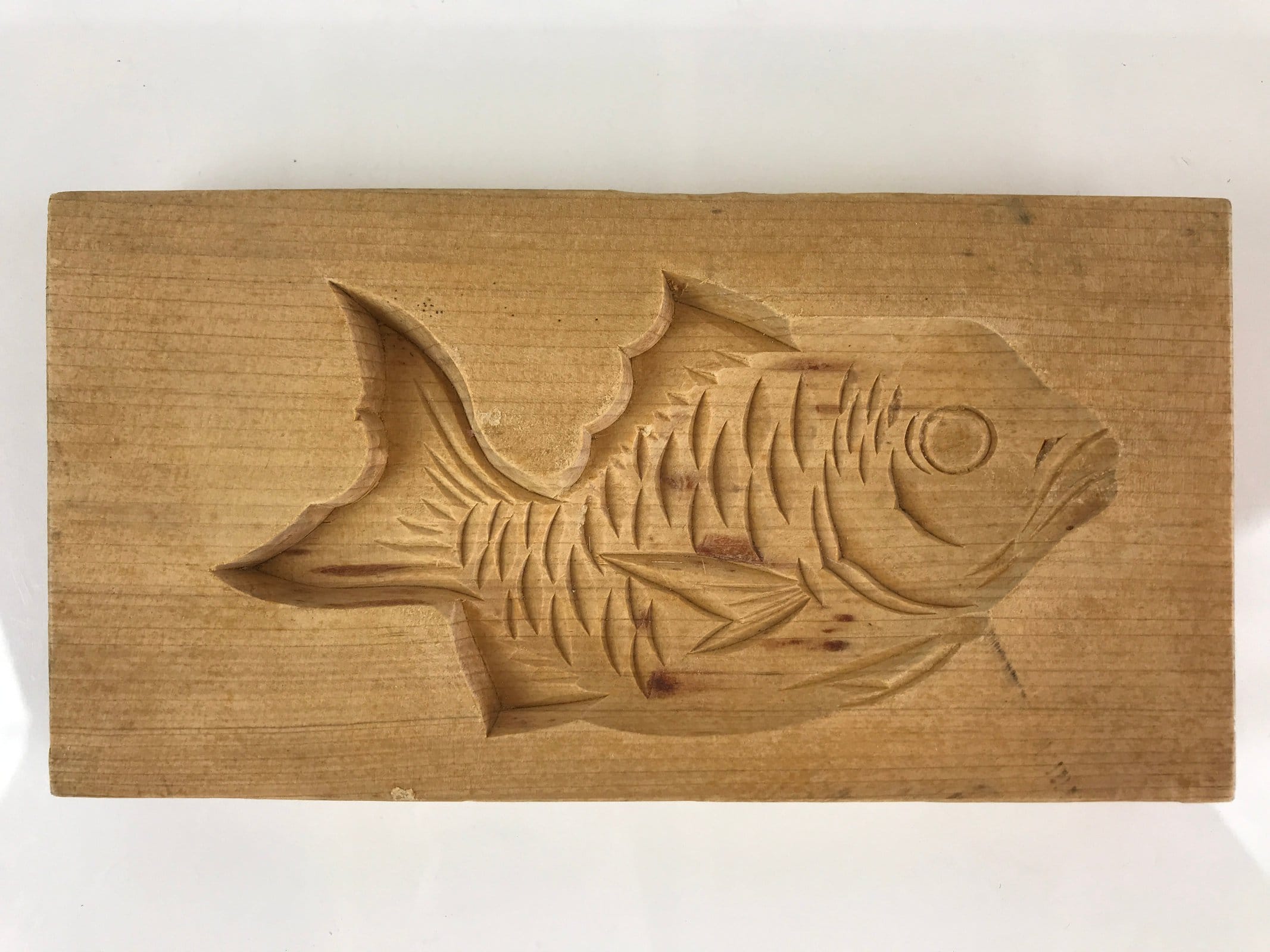 Japanese Wooden Cake Mold Kashigata Sweets Vtg Sea Bream Kg391