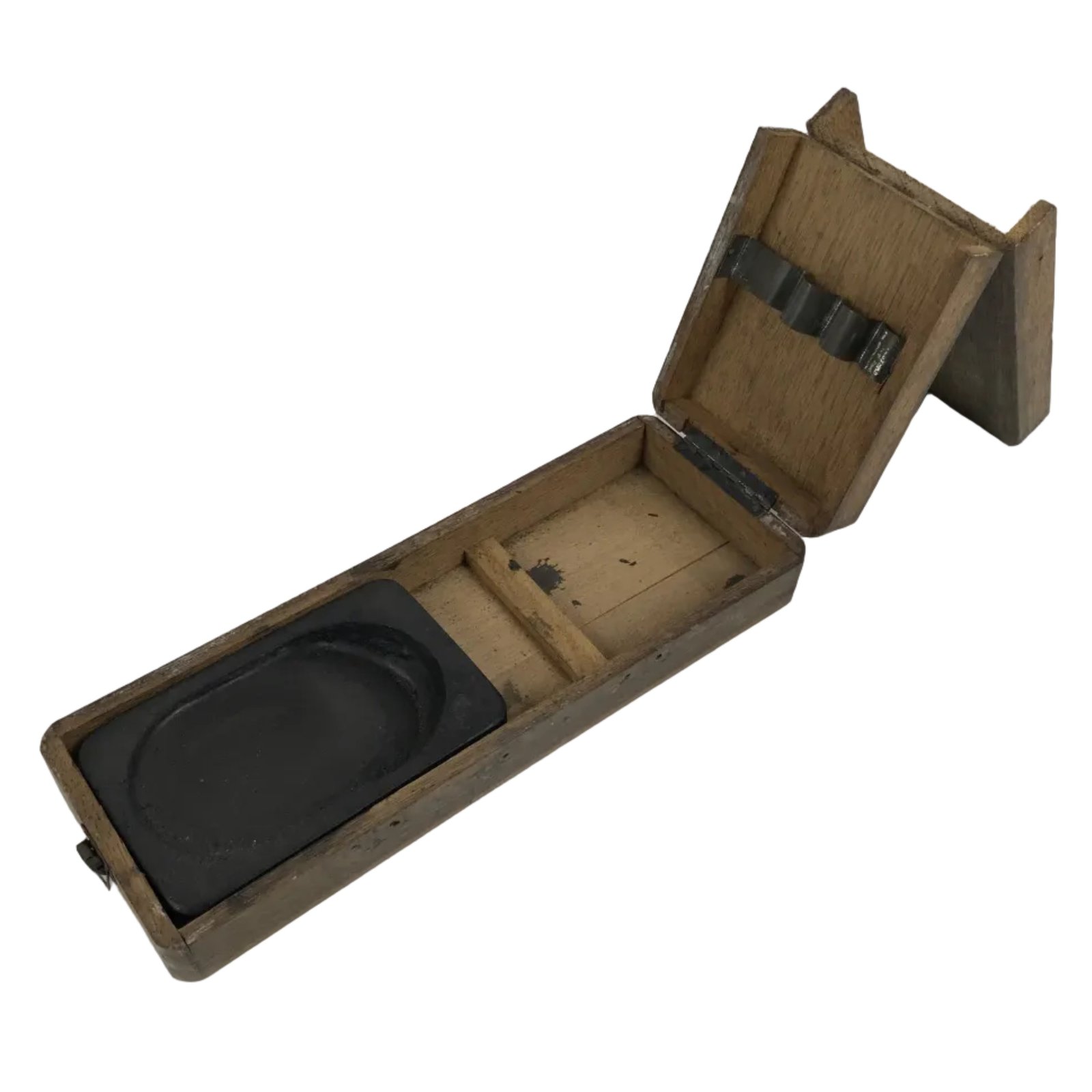 Japanese Wooden Calligraphy Tool Box Vtg Suzuribako Shodo Shuji Stand JK939