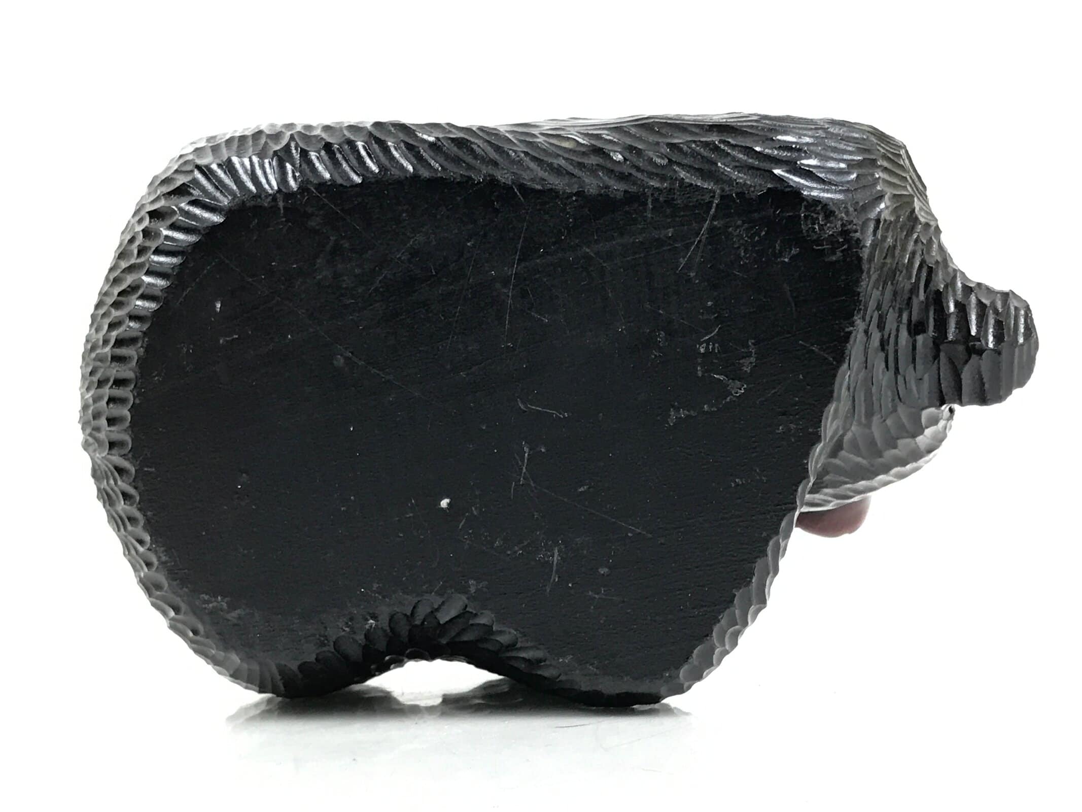 Japanese Wooden Carved Ainu Bear Candle Holder Vtg Incense Hokkaido Brown AB124