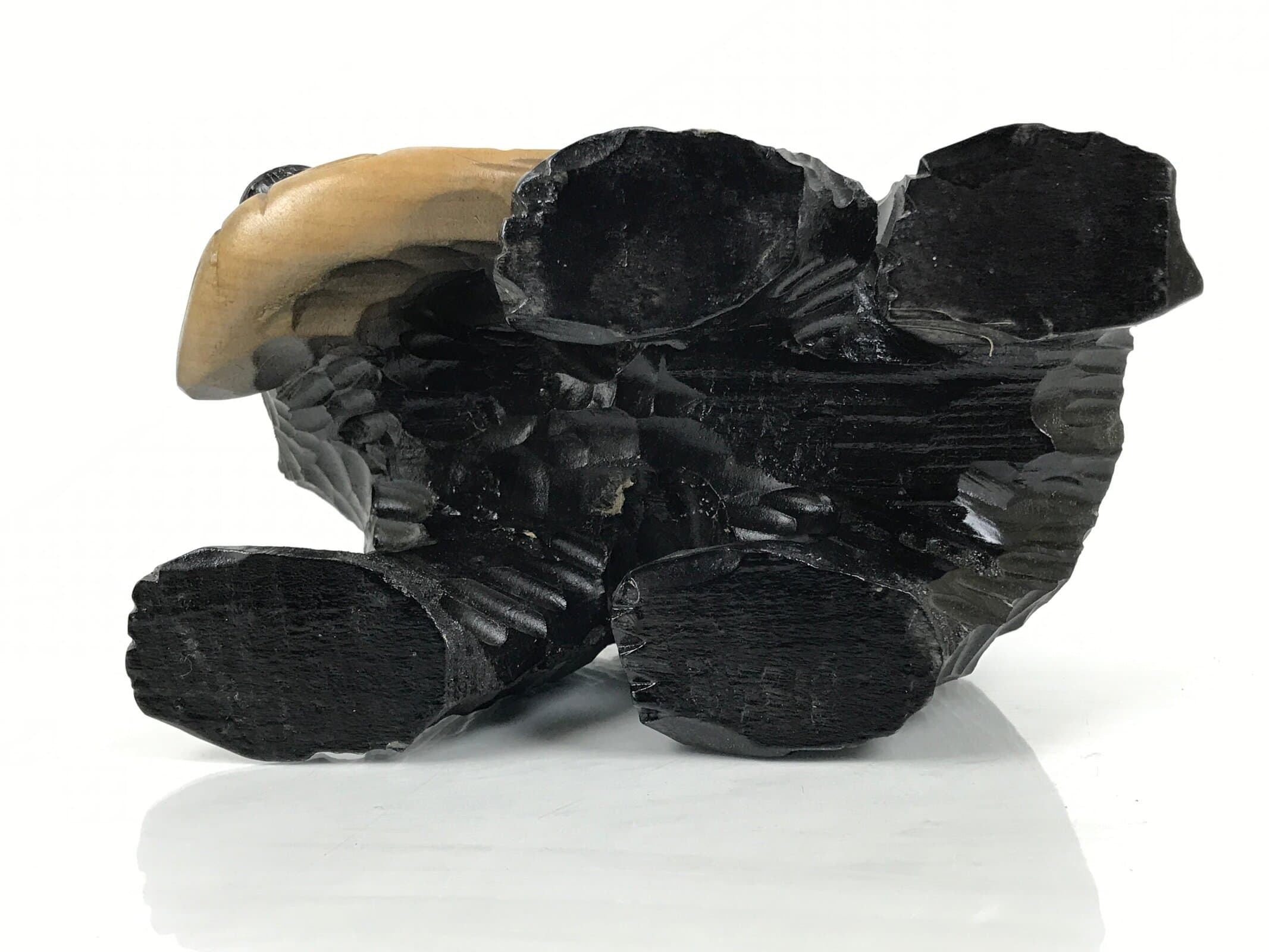 Japanese Wooden Carved Ainu Bear Statue Vtg Sculpture Hokkaido Brown AB127