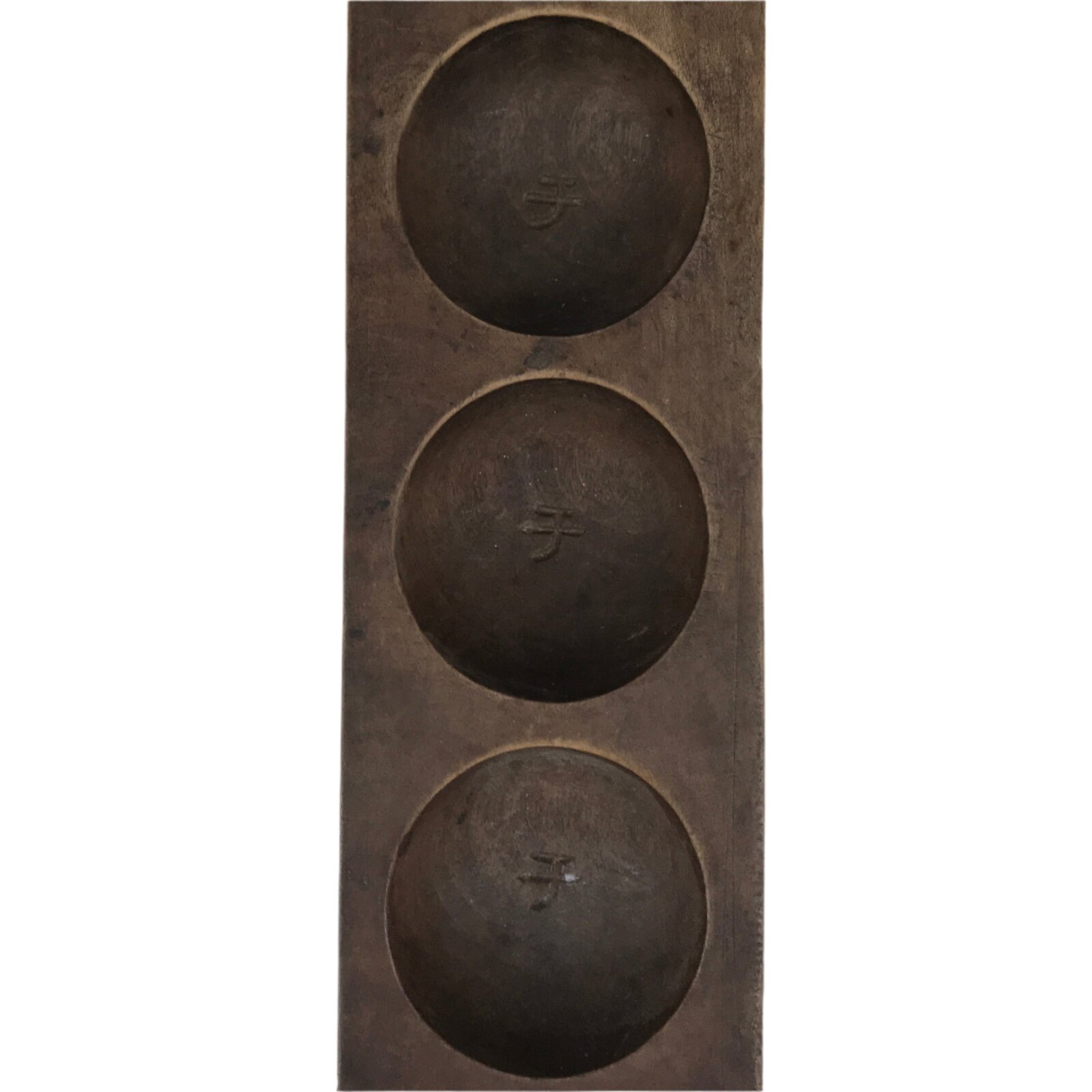 Japanese Wooden Carved Cake Mold Kashigata Sweet Wagashi Vtg Round Shape Kg569