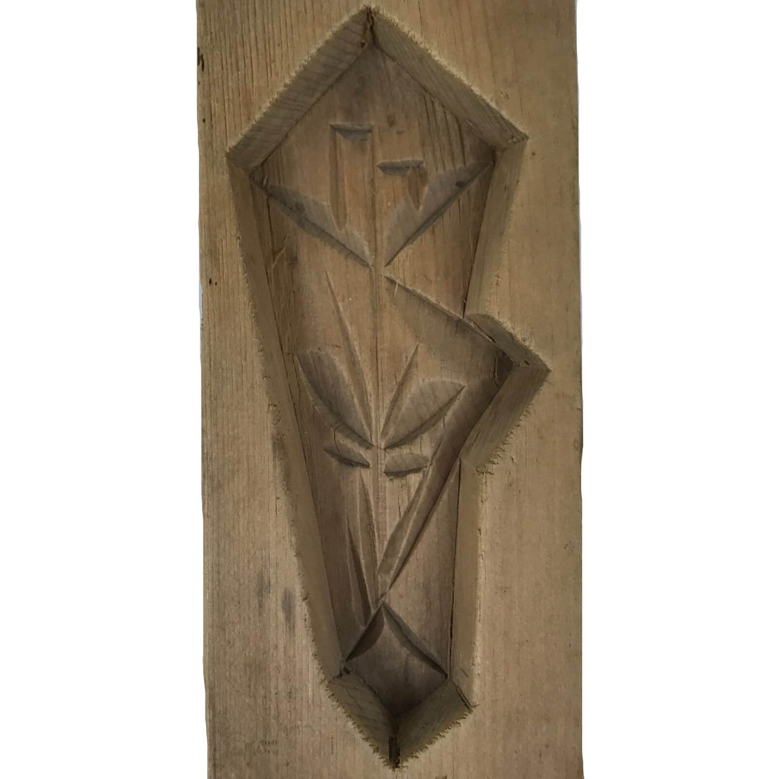 Japanese Wooden Carved Cake Mold Kashigata Vtg Sweet Wagashi Noshi Mark Kg805