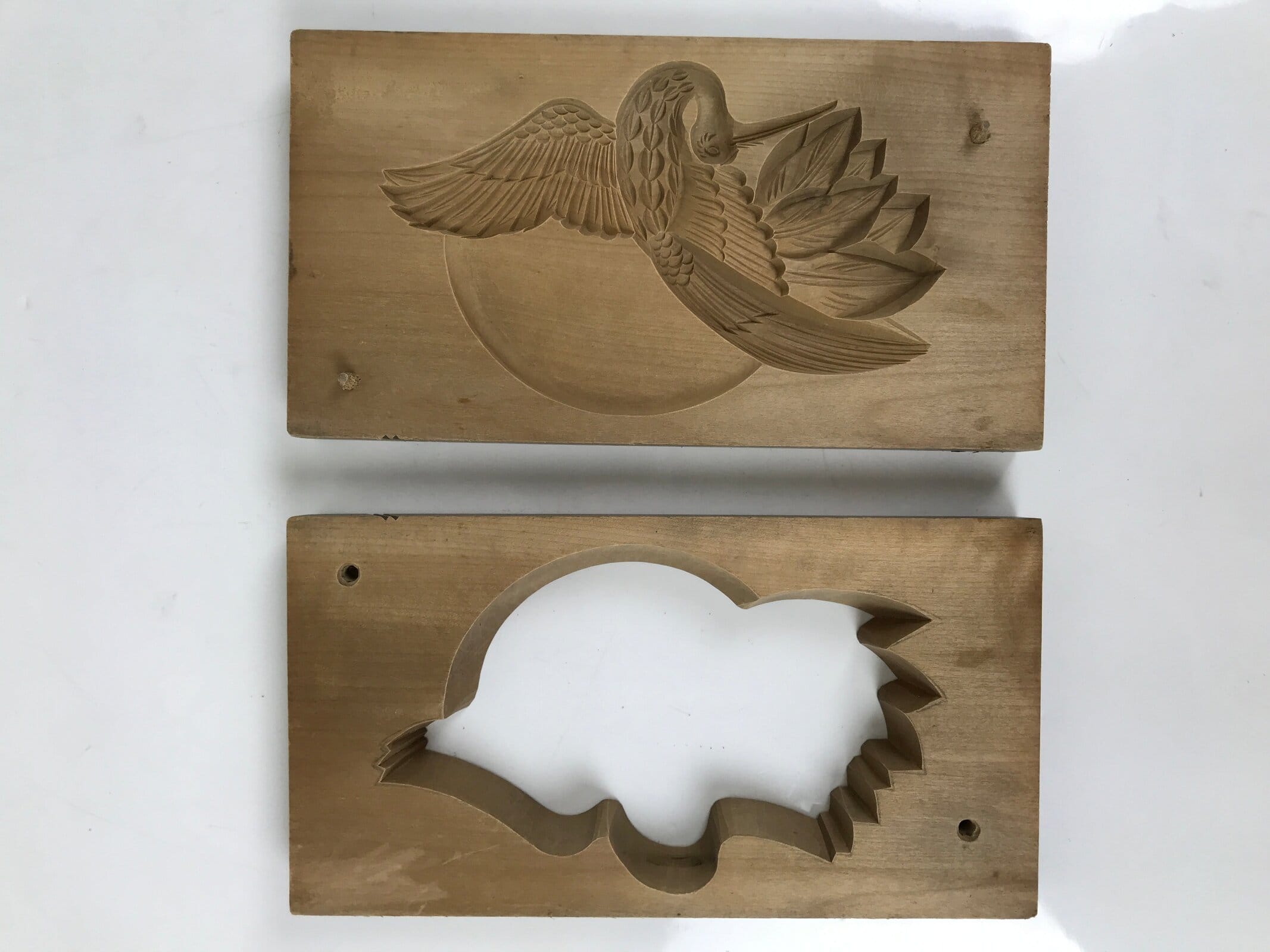 Japanese Wooden Carved Kashigata Cake Mold Sweet Wagashi Rising Sun Crane Kg629