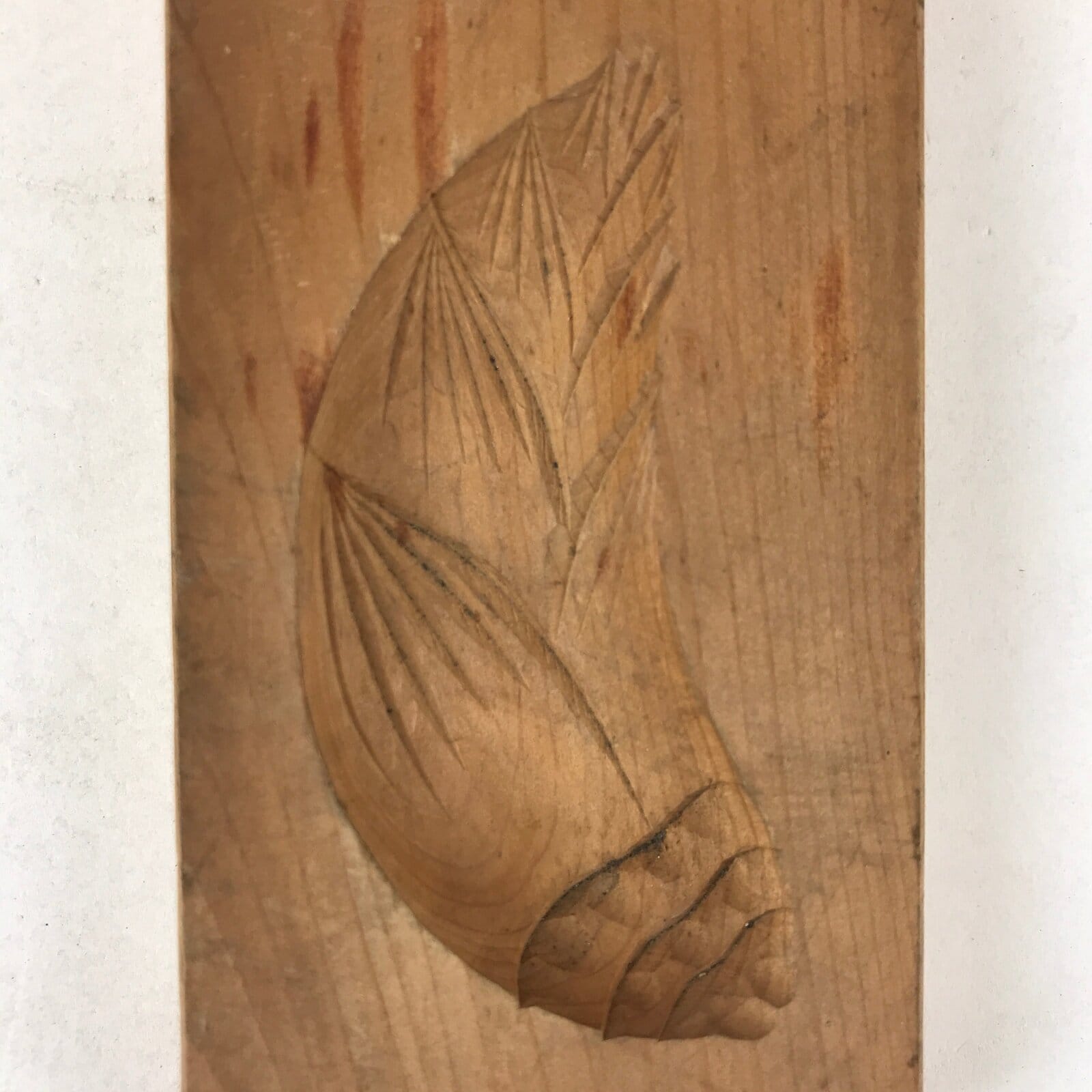 Japanese Wooden Carved Kashigata Cake Mold Vtg Sweet Wagashi Bamboo Shoot Kg516