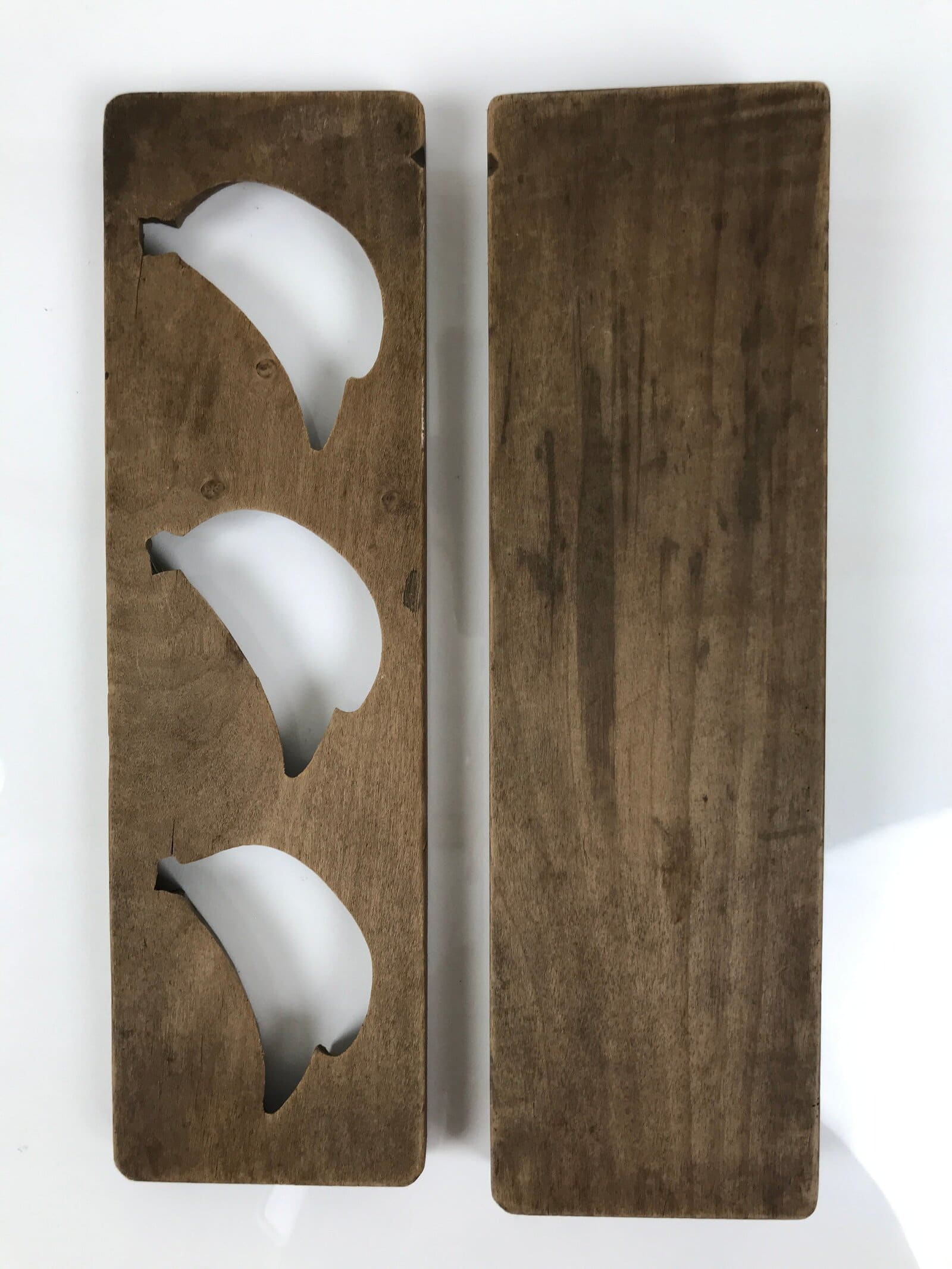 Japanese Wooden Carved Kashigata Cake Mold Vtg Sweet Wagashi Banana Fruit Kg774