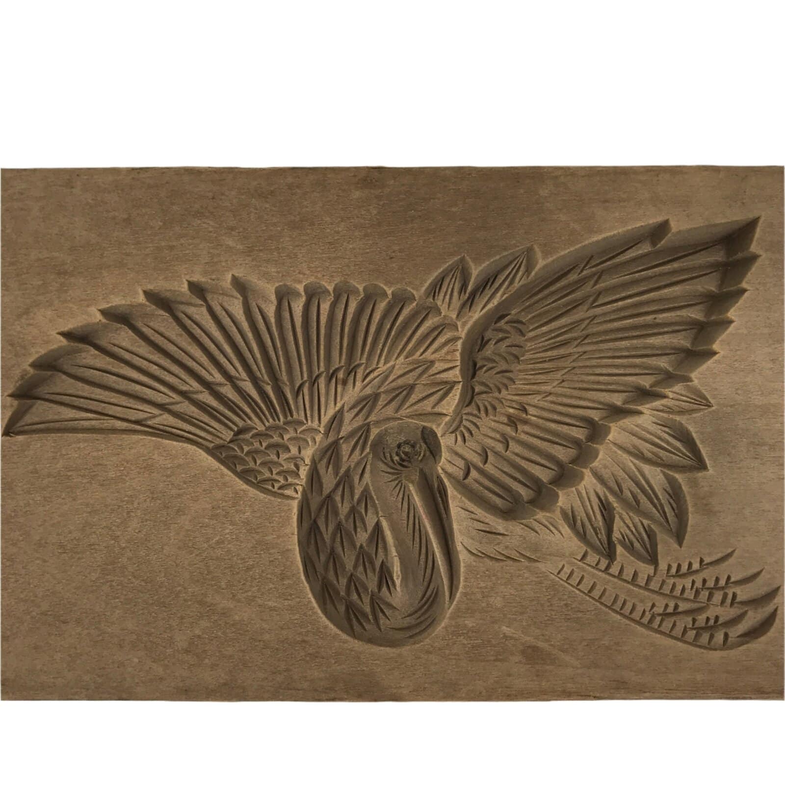 Japanese Wooden Carved Kashigata Cake Mold Vtg Sweet Wagashi Crane Tsuru Kg659