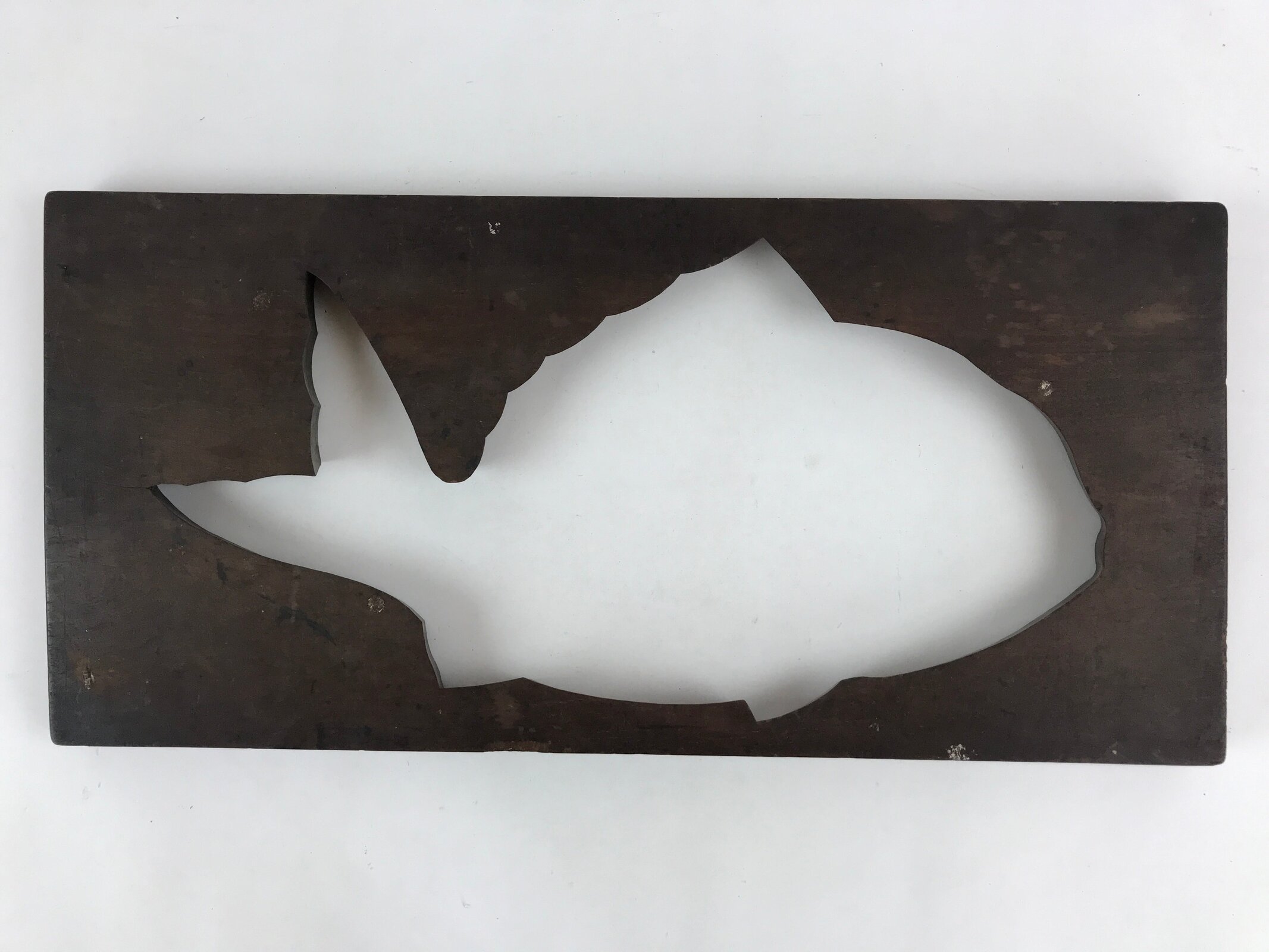 Japanese Wooden Carved Kashigata Cake Mold Vtg Sweet Wagashi Fish Kg464