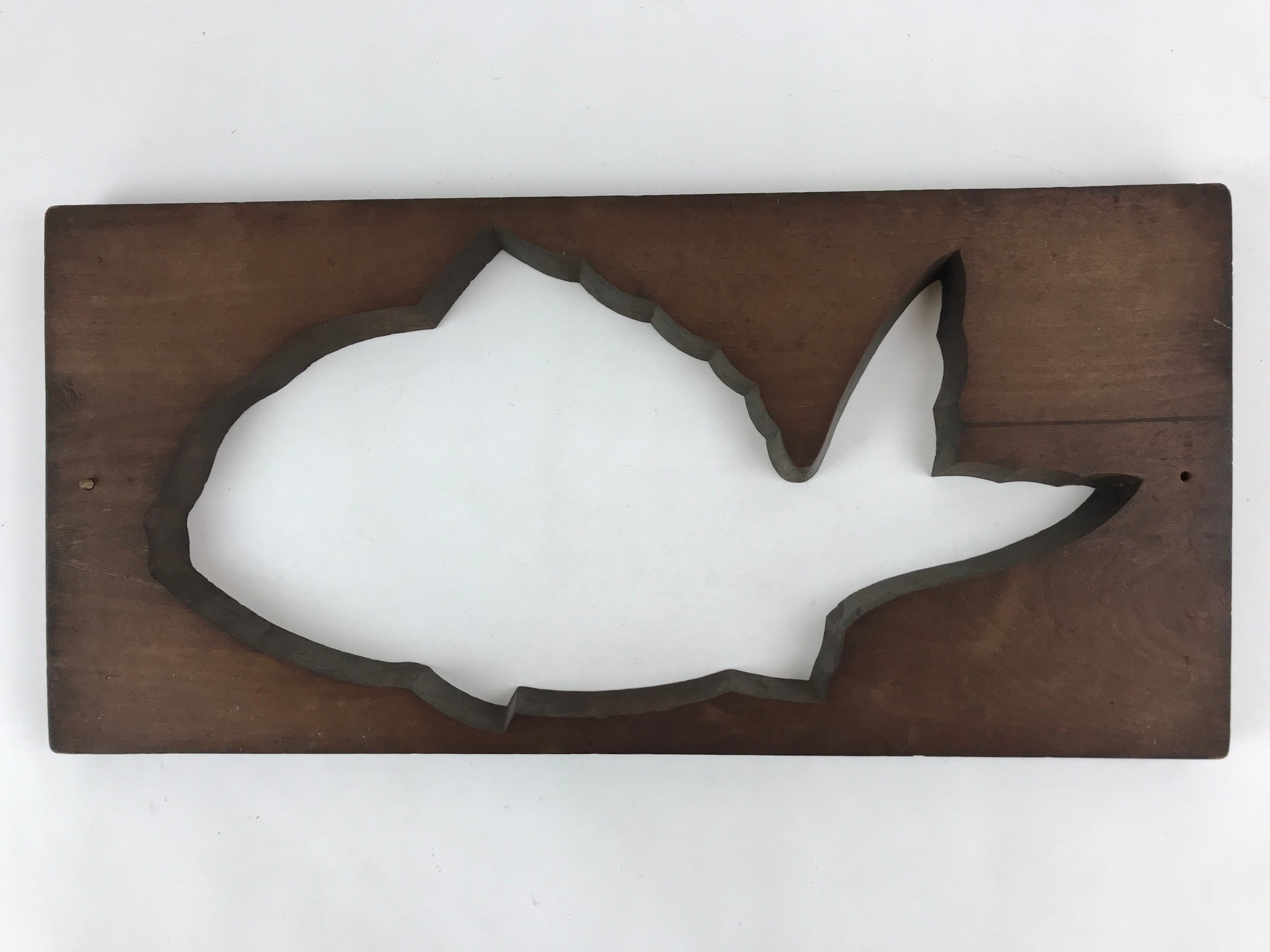 Japanese Wooden Carved Kashigata Cake Mold Vtg Sweet Wagashi Fish Kg464