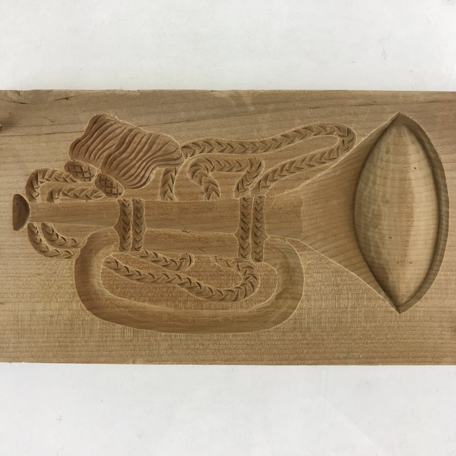 Japanese Wooden Carved Kashigata Cake Mold Vtg Sweet Wagashi Horn Kg459