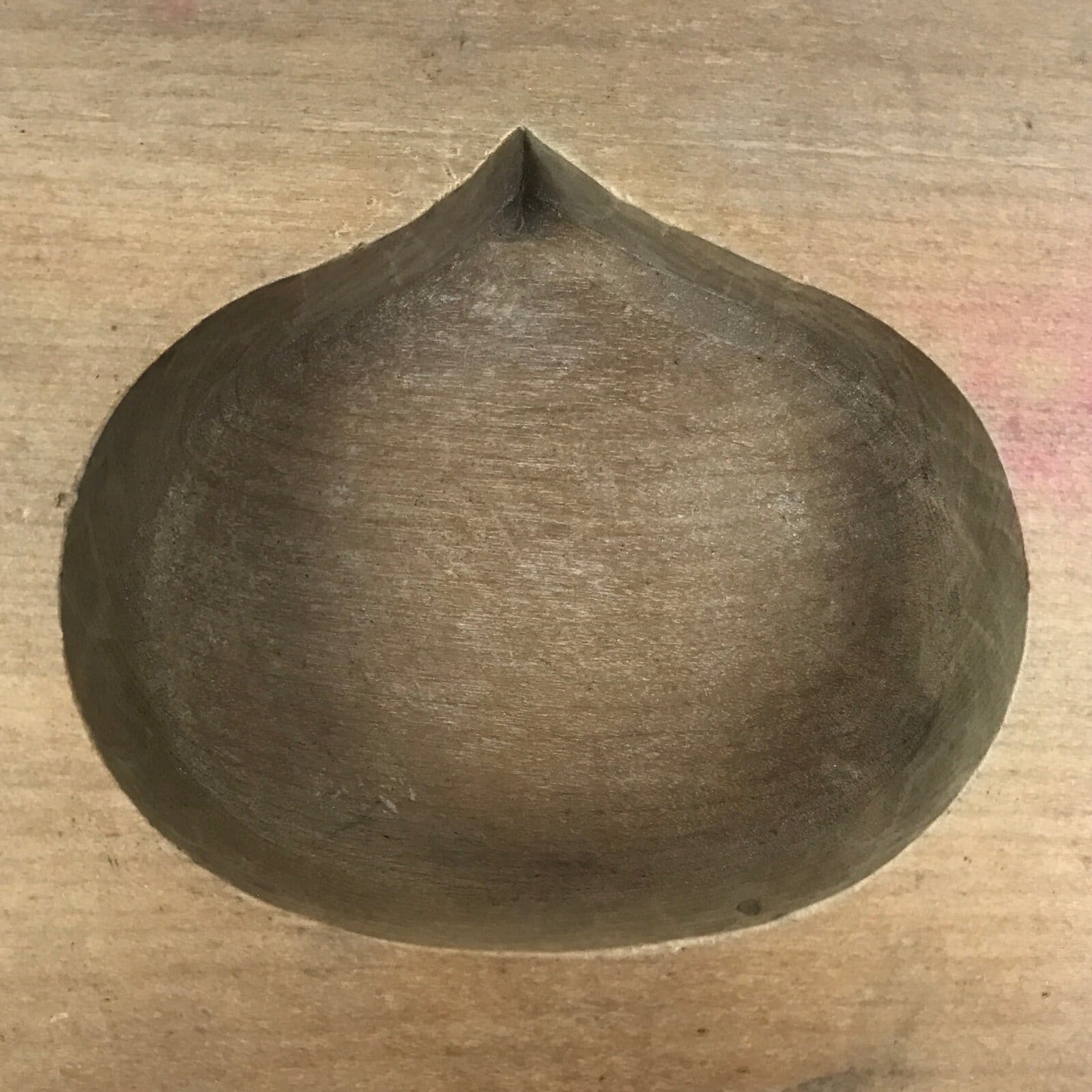 Japanese Wooden Carved Kashigata Cake Mold Vtg Sweet Wagashi Kuri Chestnut Kg757