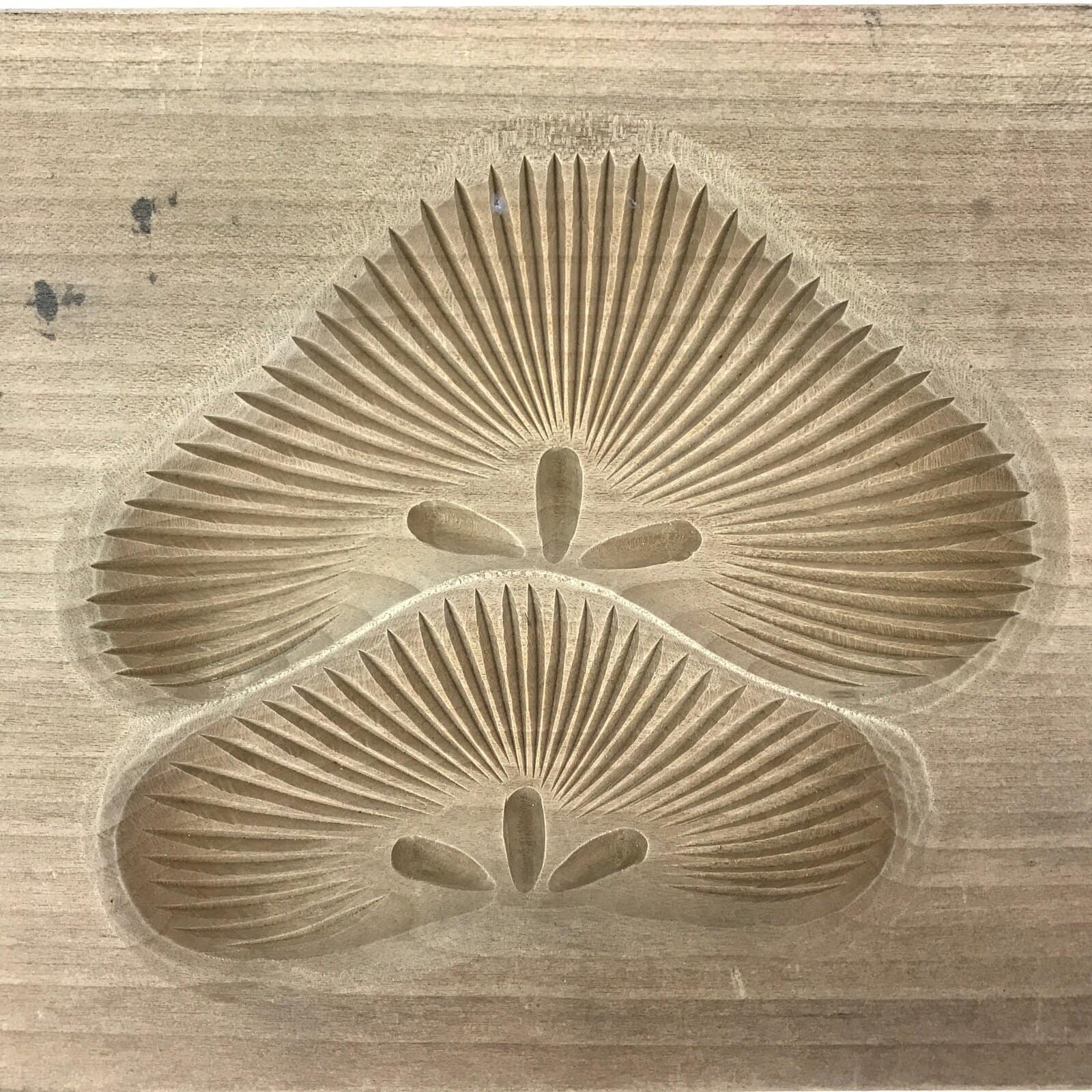 Japanese Wooden Carved Kashigata Cake Mold Vtg Sweet Wagashi Matsu Pine Kg477