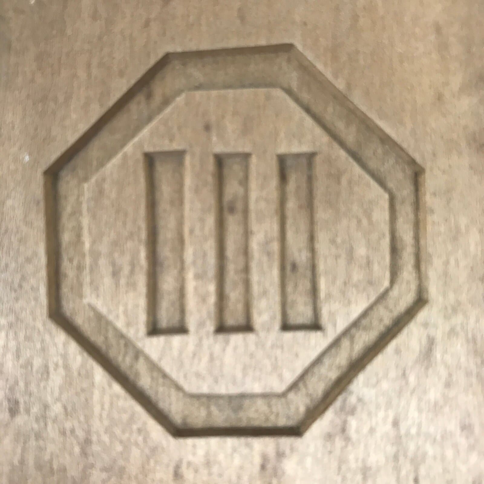 Japanese Wooden Carved Kashigata Cake Mold Vtg Sweet Wagashi Mon Crest Kg625