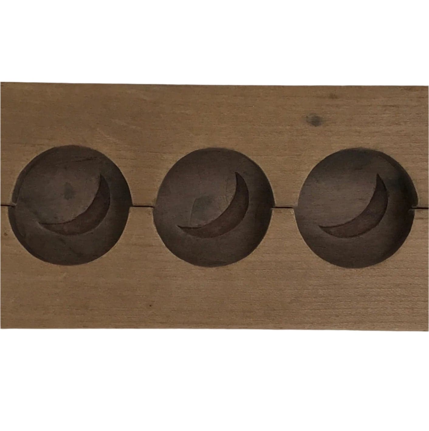 Japanese Wooden Carved Kashigata Cake Mold Vtg Sweet Wagashi Moon Tsuki Kg730