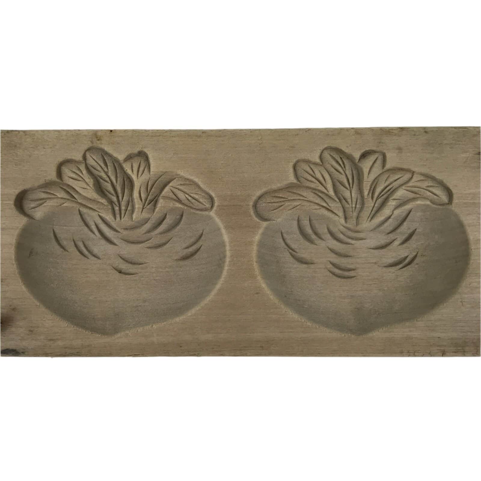Japanese Wooden Carved Kashigata Cake Mold Vtg Sweet Wagashi Turnip Kabura Kg631
