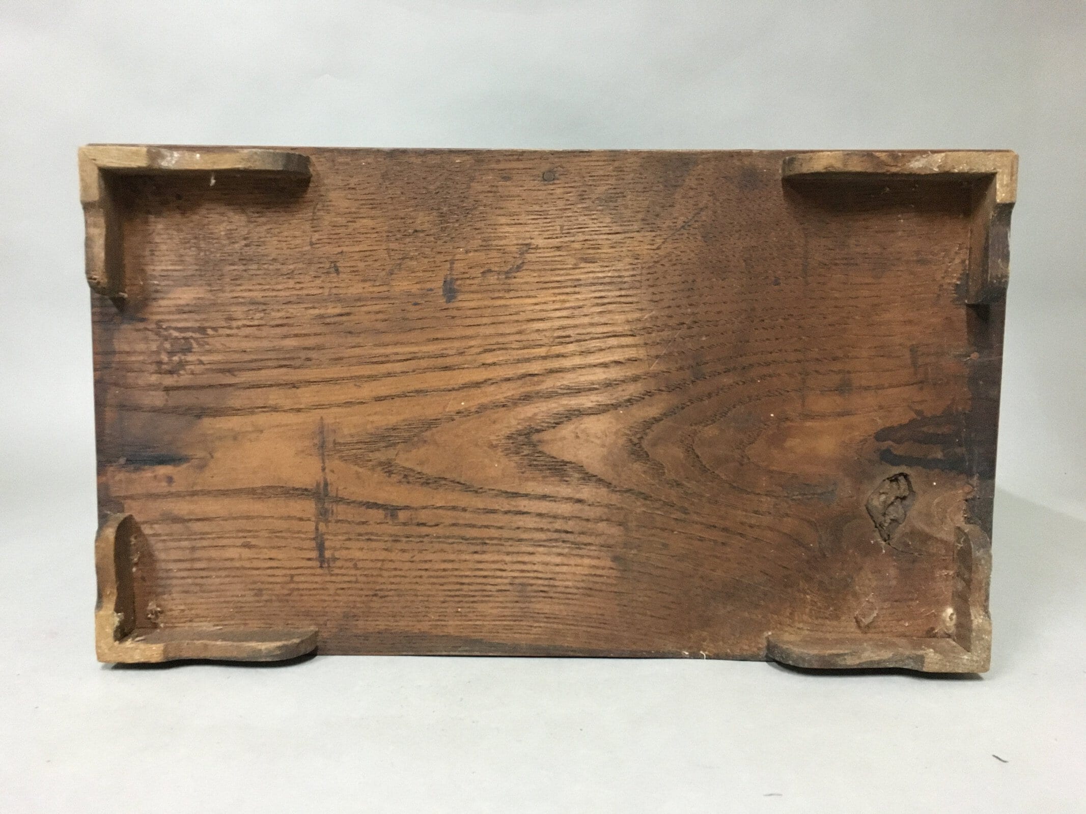 Japanese Wooden Chest Vtg Tansu 2 Drawer Sliding Door Brown Cherry Blossom T226