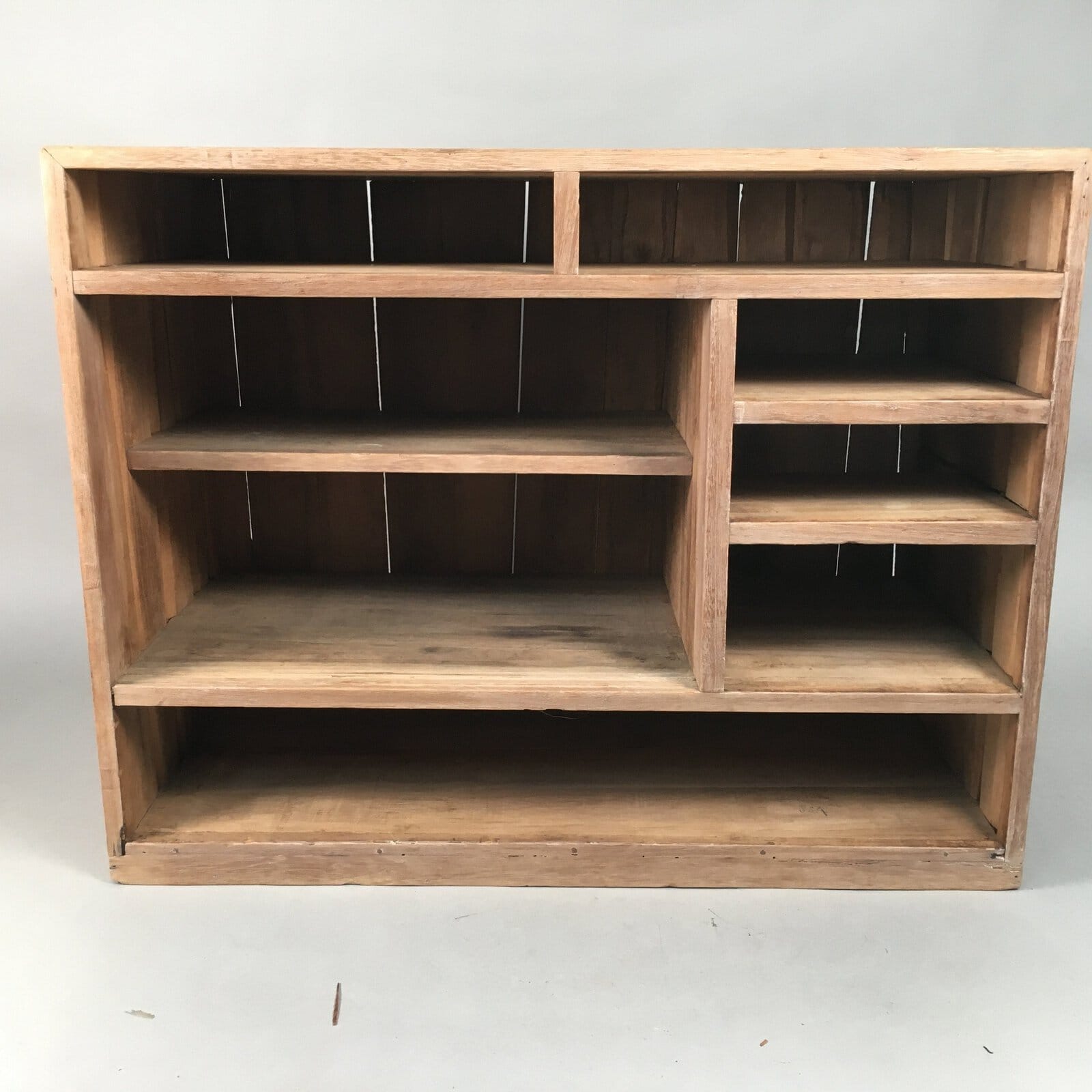 Japanese Wooden Chest Vtg Tansu 6 Drawer Sliding Door Brown T225