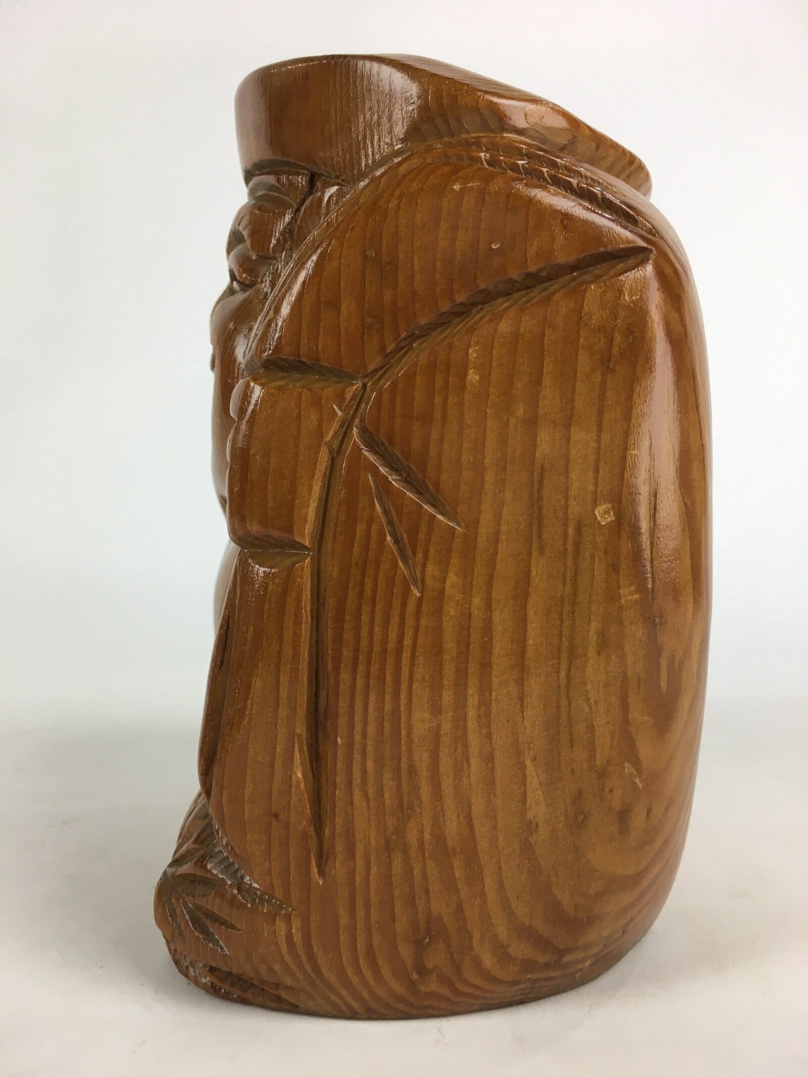 Japanese Wooden Daikokuten Statue Vtg Wood Carving 7 Lucky Gods Brown BD817