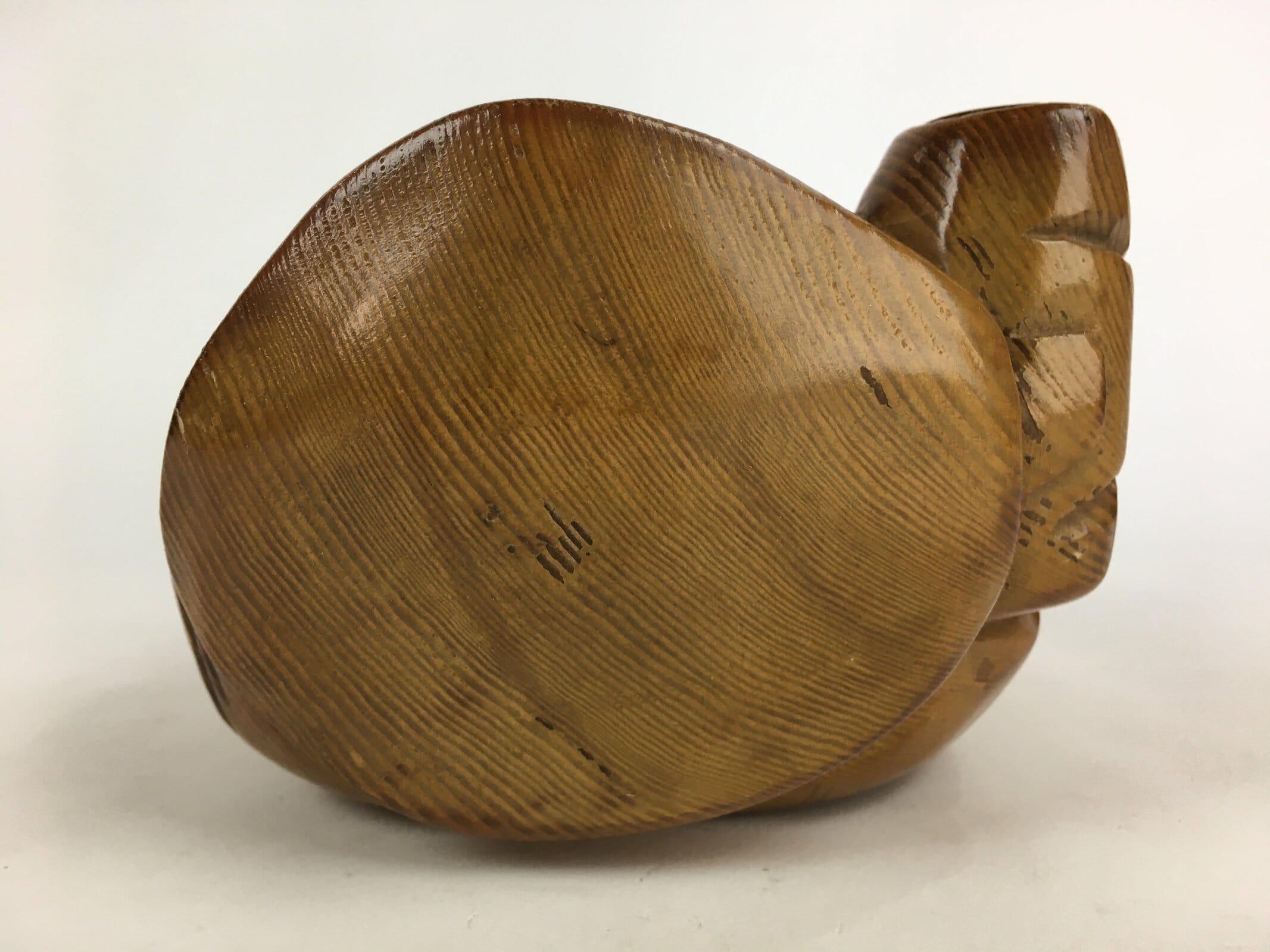 Japanese Wooden Daikokuten Statue Vtg Wood Carving 7 Lucky Gods Brown BD817