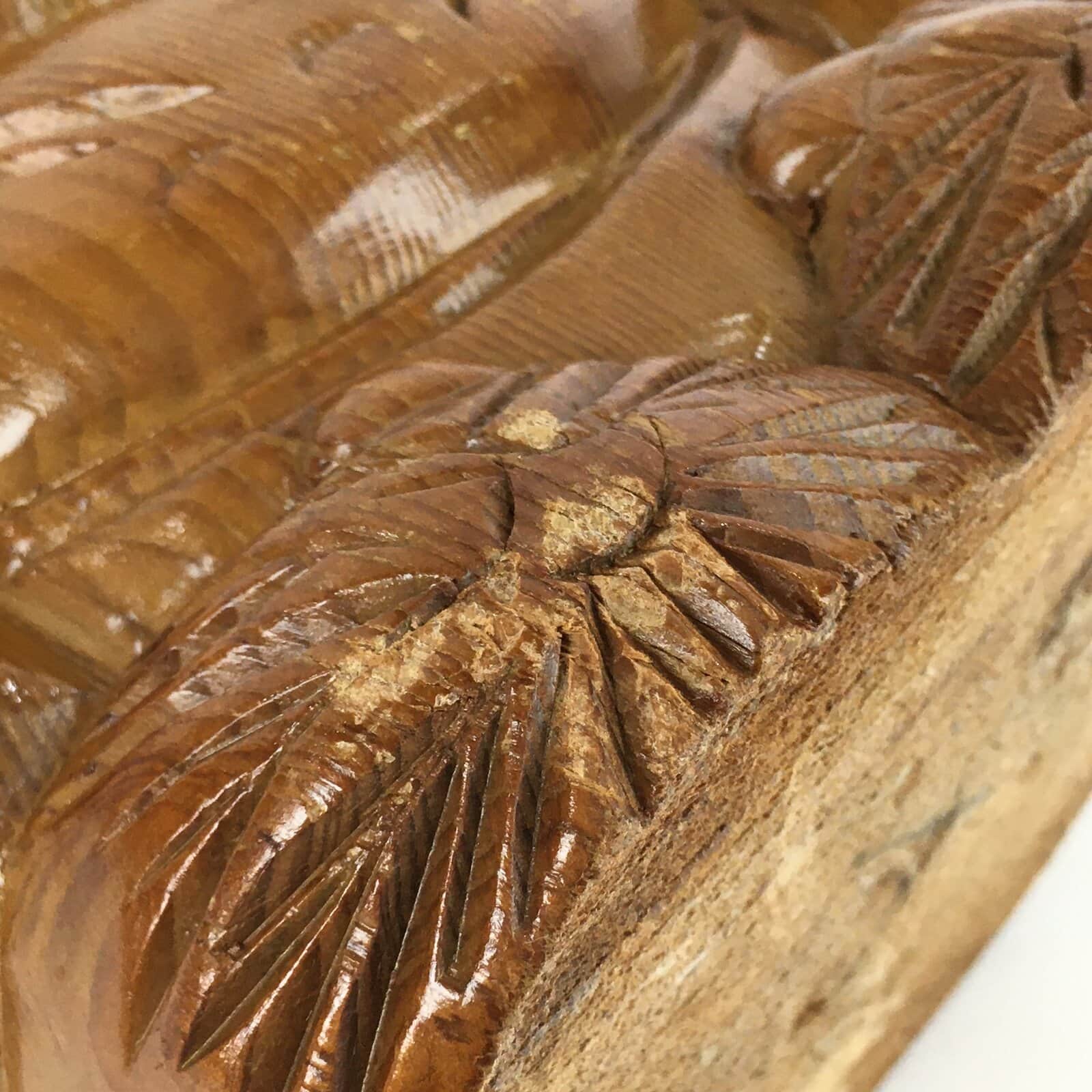 Japanese Wooden Daikokuten Statue Vtg Wood Carving 7 Lucky Gods Brown BD817