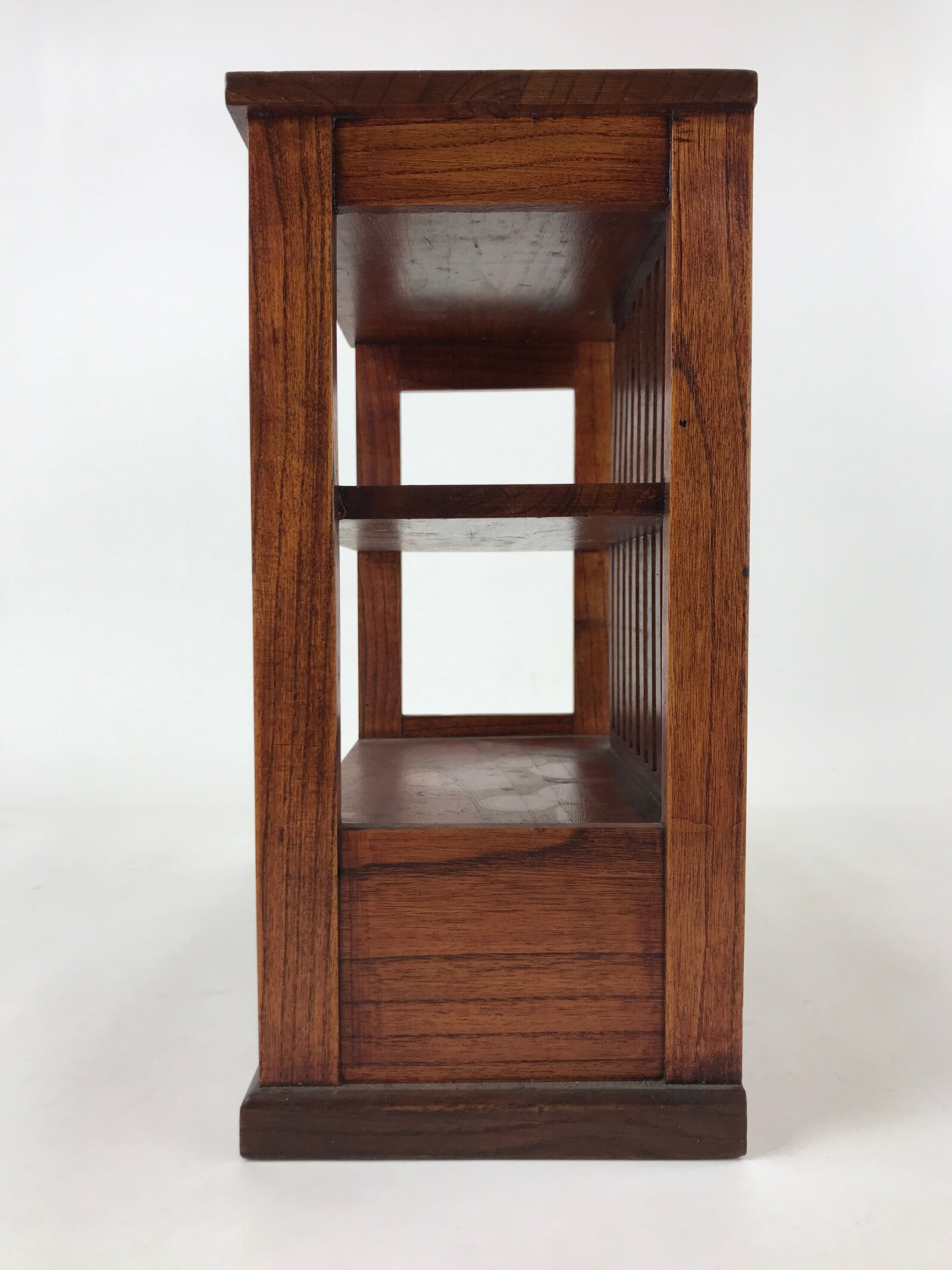 Japanese Wooden Display Shelf Vtg Shoji Style Tansu Chest Brown 1 Drawer T356