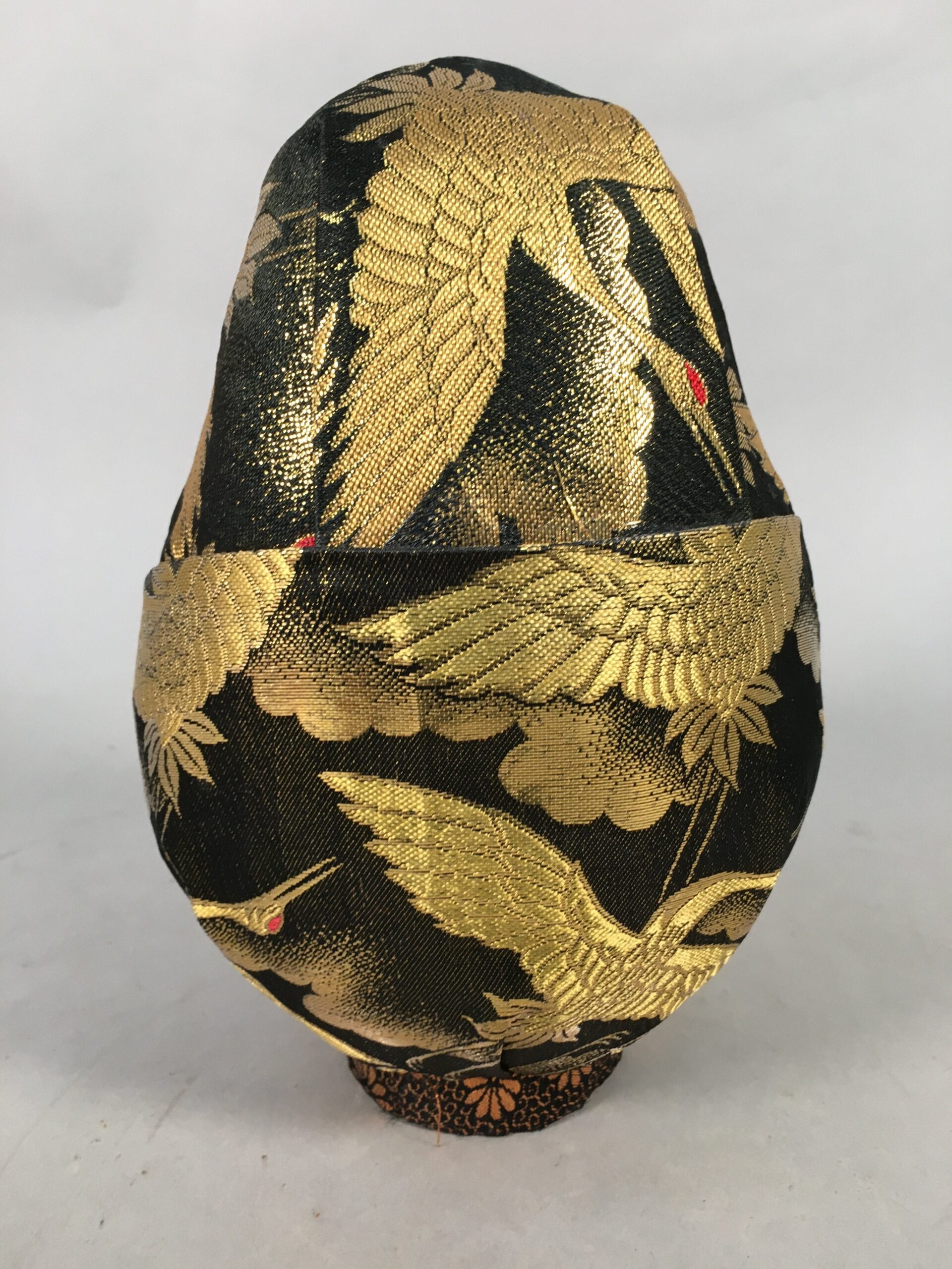 Japanese Wooden Doll Vtg Hime-Daruma Statue Kimono Traditional Craft BD576