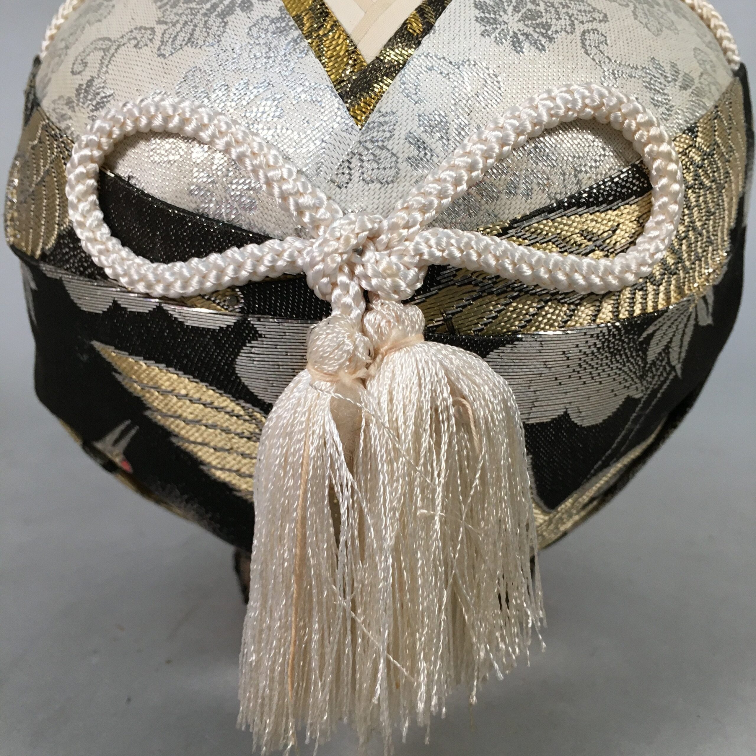 Japanese Wooden Doll Vtg Hime-Daruma Statue Kimono Traditional Craft BD576