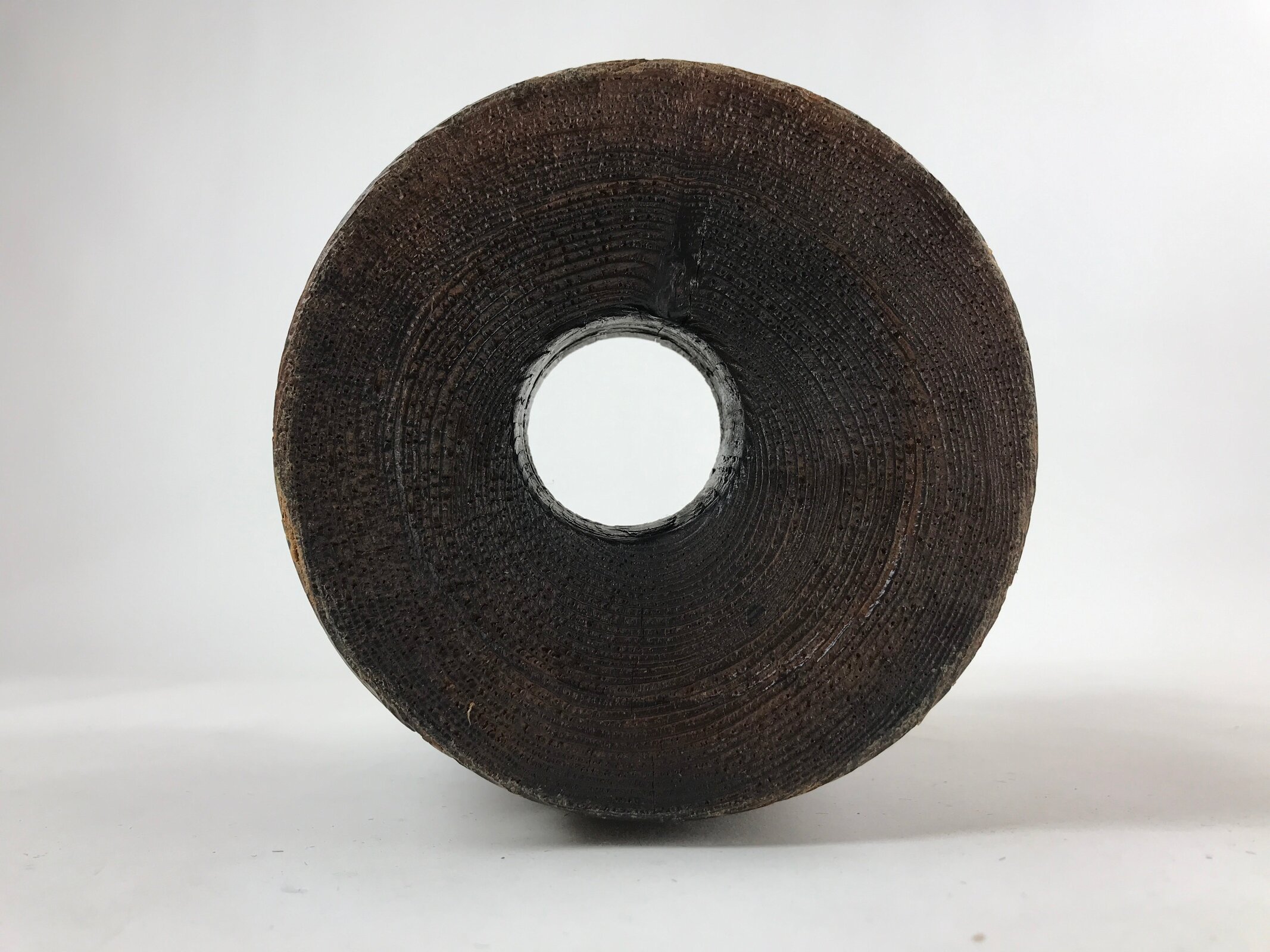 Japanese Wooden Flower Vase Kabin Vtg Ikebana Unique Shape Dark Brown FK88