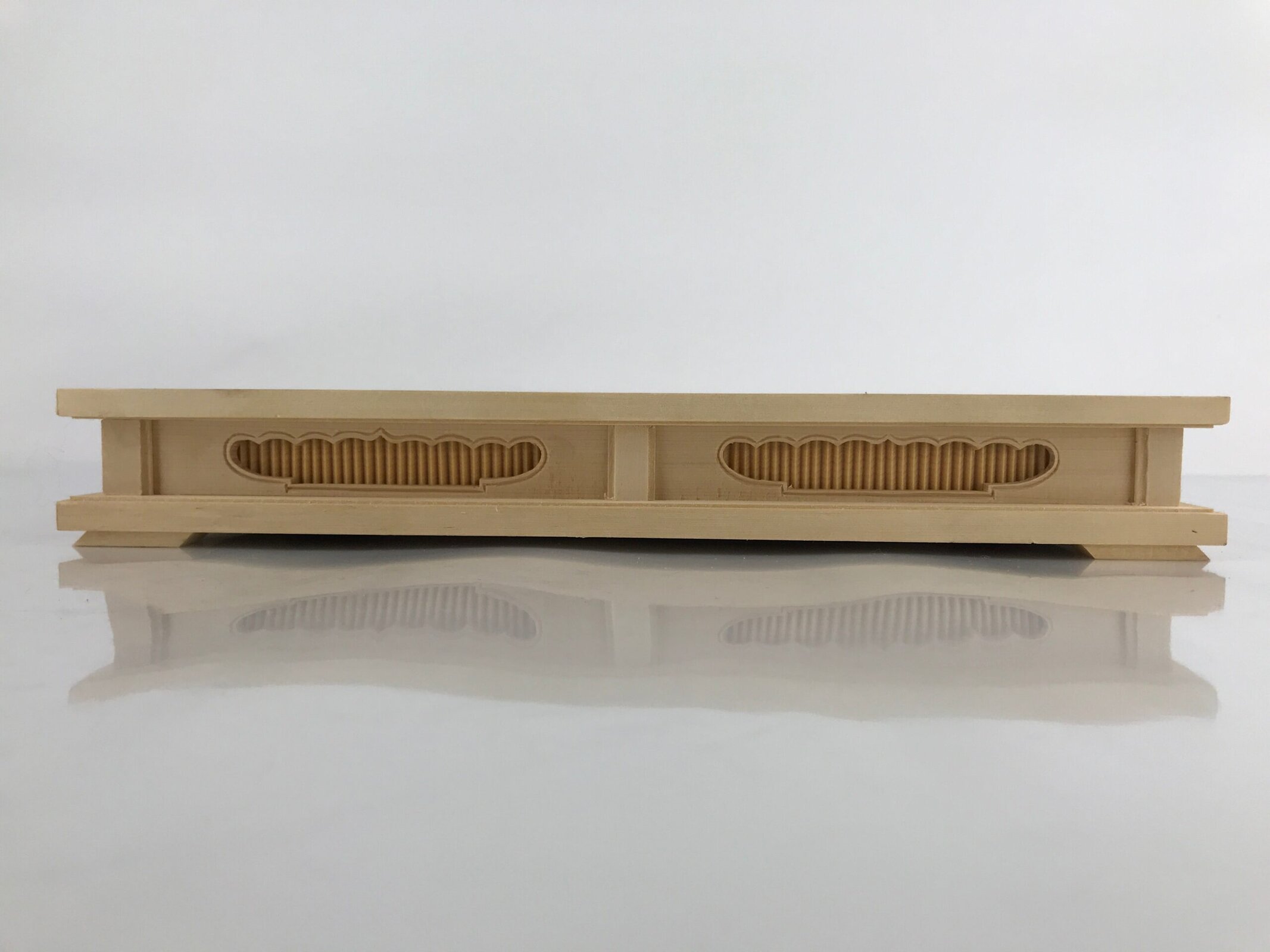 Japanese Wooden Flower Vase Stand Vtg Carved Display Kadai Board Ikebana WT508