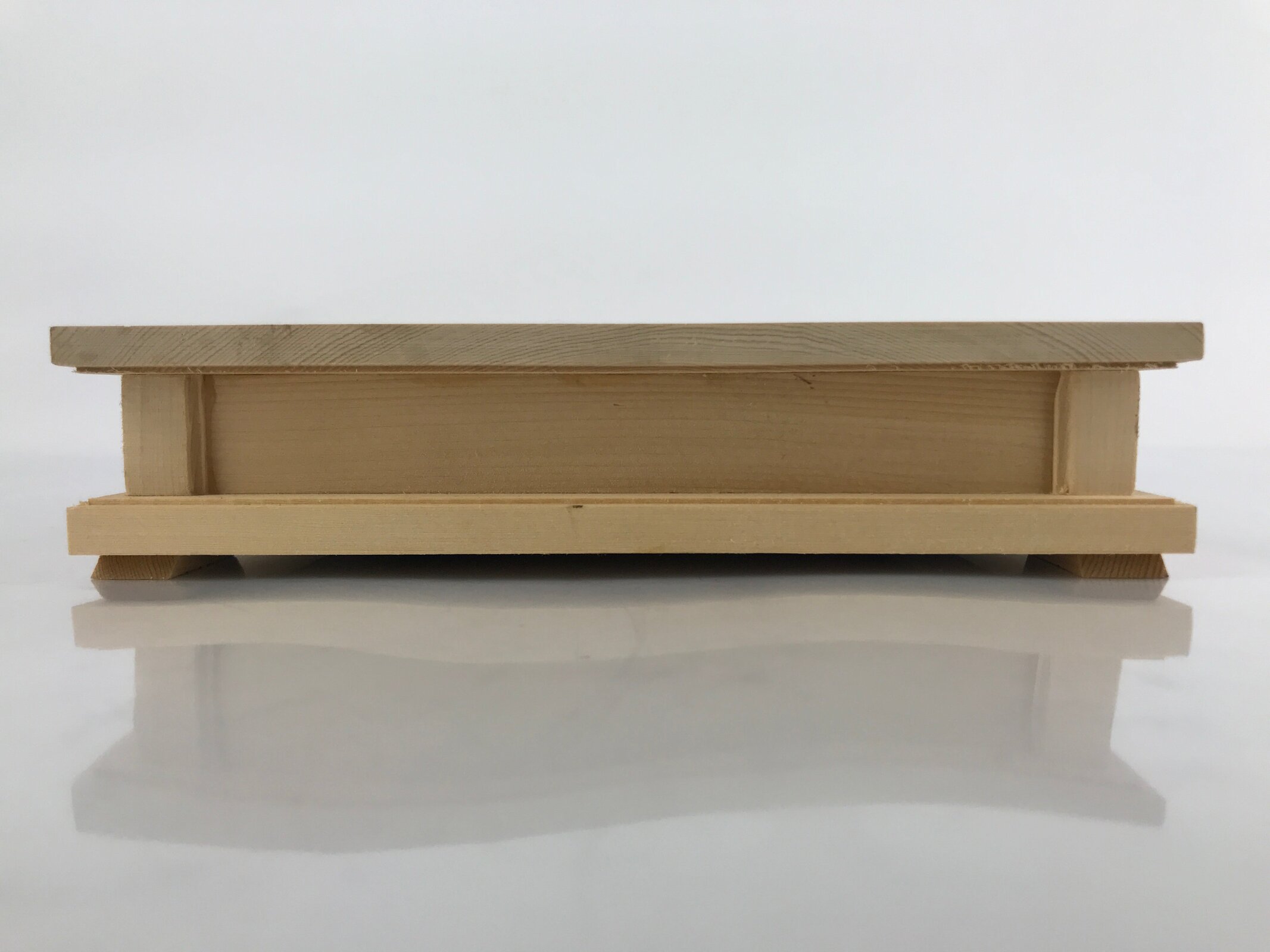 Japanese Wooden Flower Vase Stand Vtg Carved Display Kadai Board Ikebana WT509