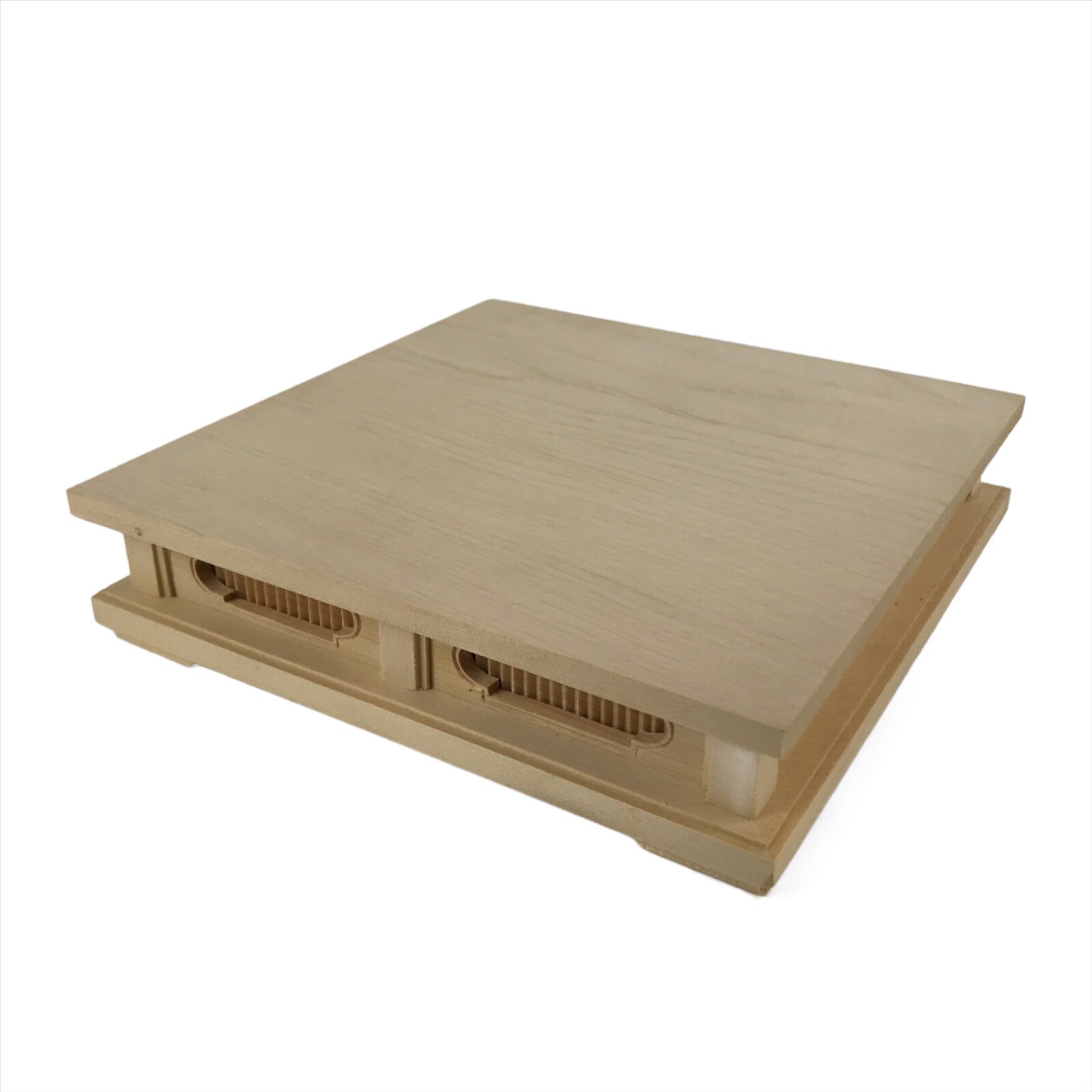 Japanese Wooden Flower Vase Stand Vtg Carved Display Kadai Board Ikebana WT511