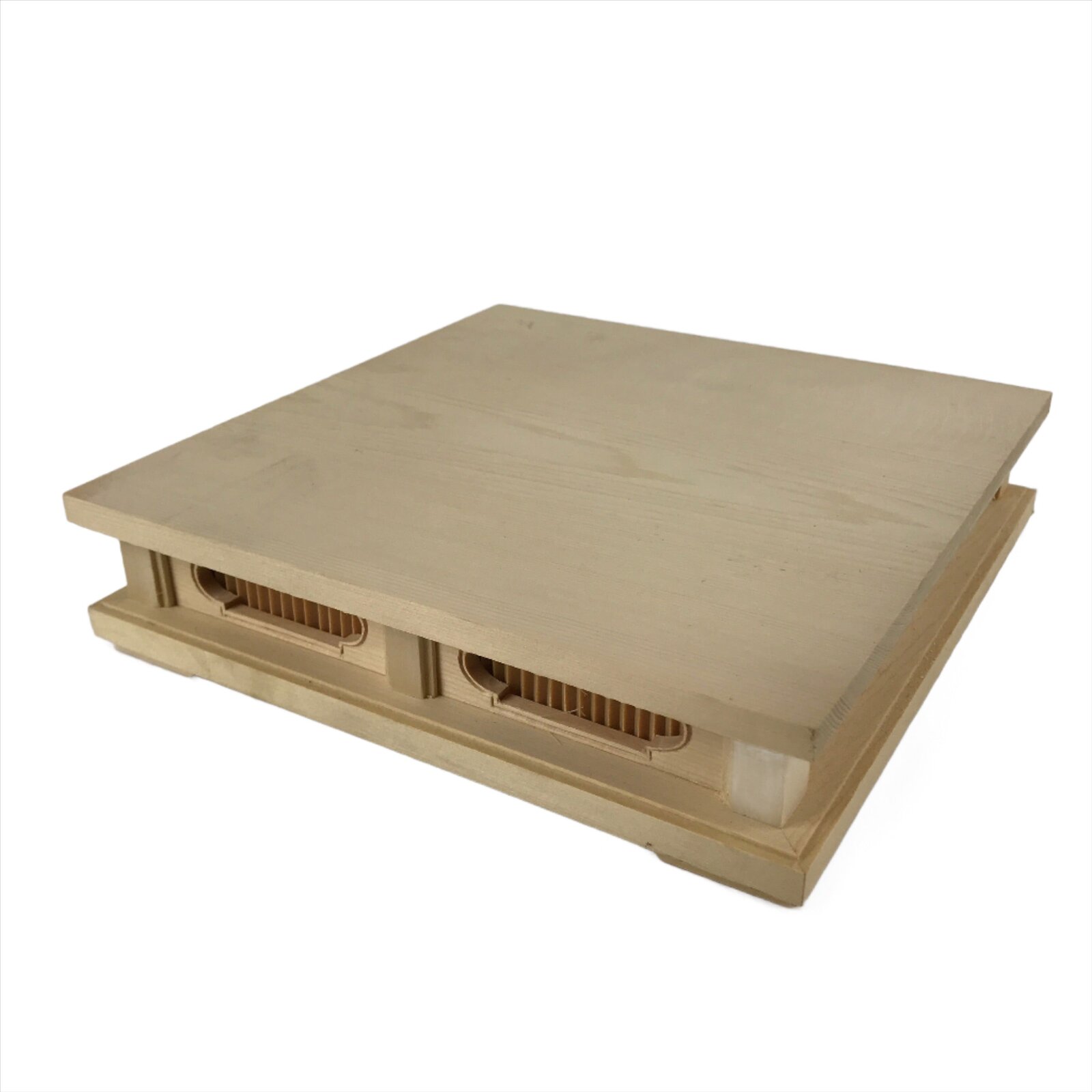 Japanese Wooden Flower Vase Stand Vtg Carved Display Kadai Board Ikebana WT512