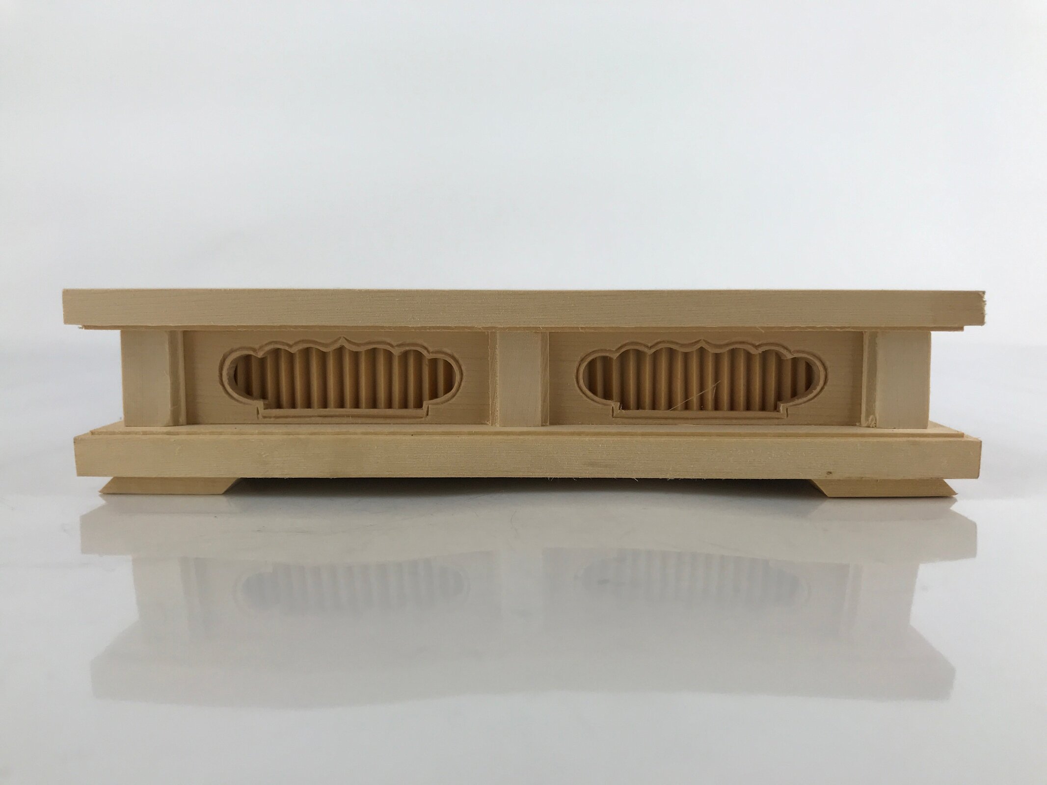 Japanese Wooden Flower Vase Stand Vtg Carved Display Kadai Board Ikebana WT512