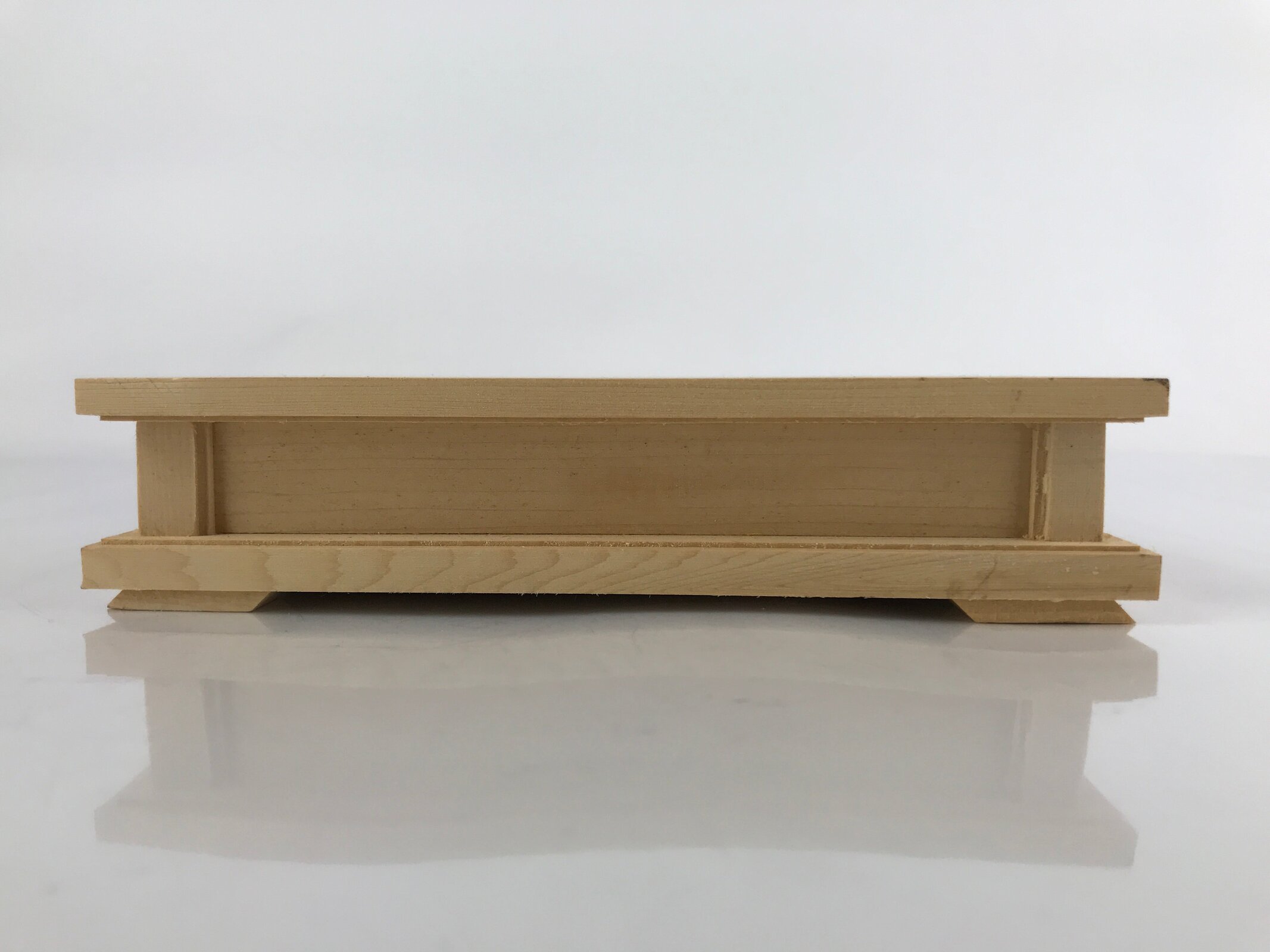 Japanese Wooden Flower Vase Stand Vtg Carved Display Kadai Board Ikebana WT512