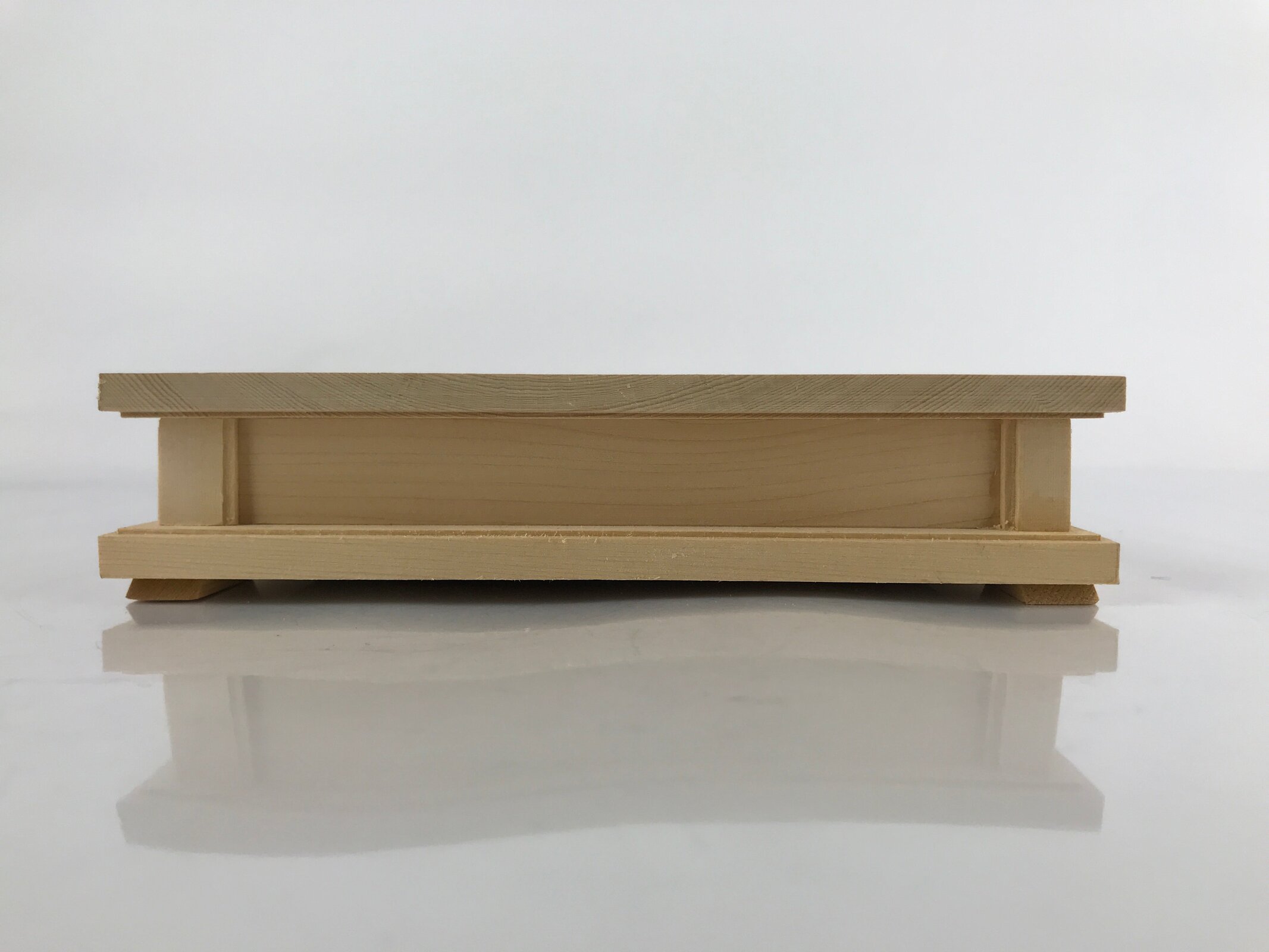 Japanese Wooden Flower Vase Stand Vtg Carved Display Kadai Board Ikebana WT512