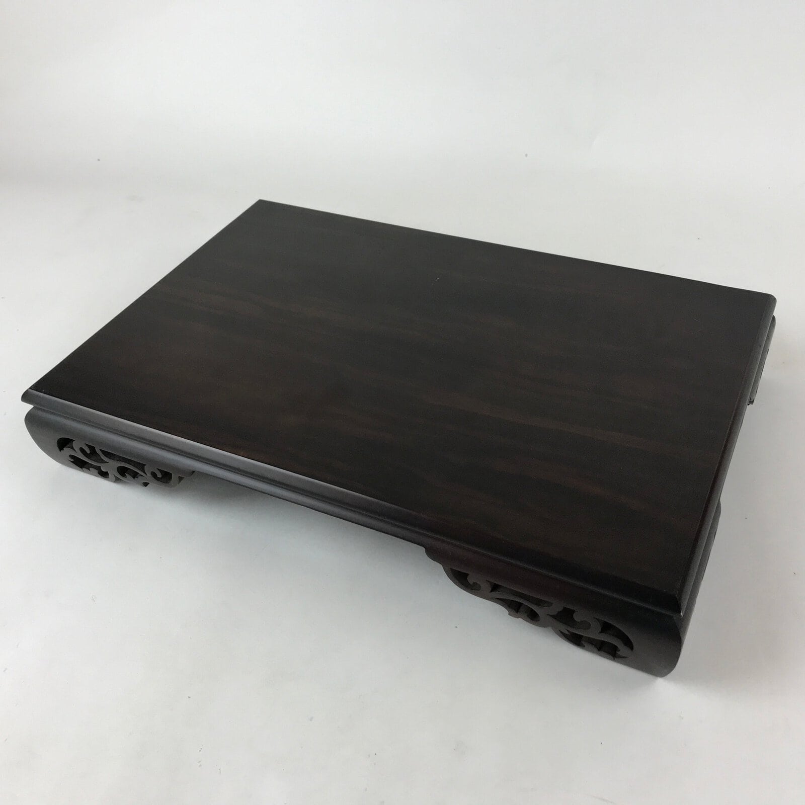 Japanese Wooden Flower Vase Stand Vtg Classic Kadai Board Ikebana Bonsai WT475