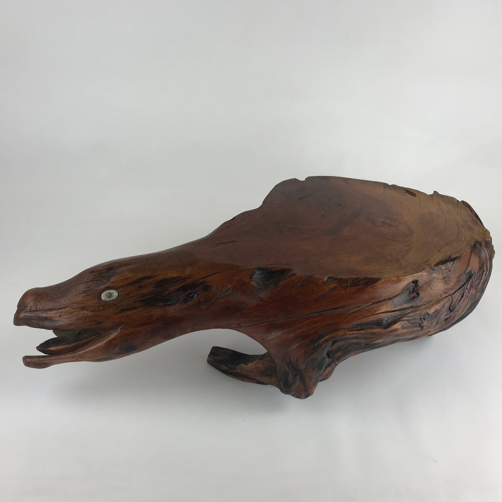 Japanese Wooden Flower Vase Stand Vtg Dragon Kadai Board Ikebana Bonsai WT419